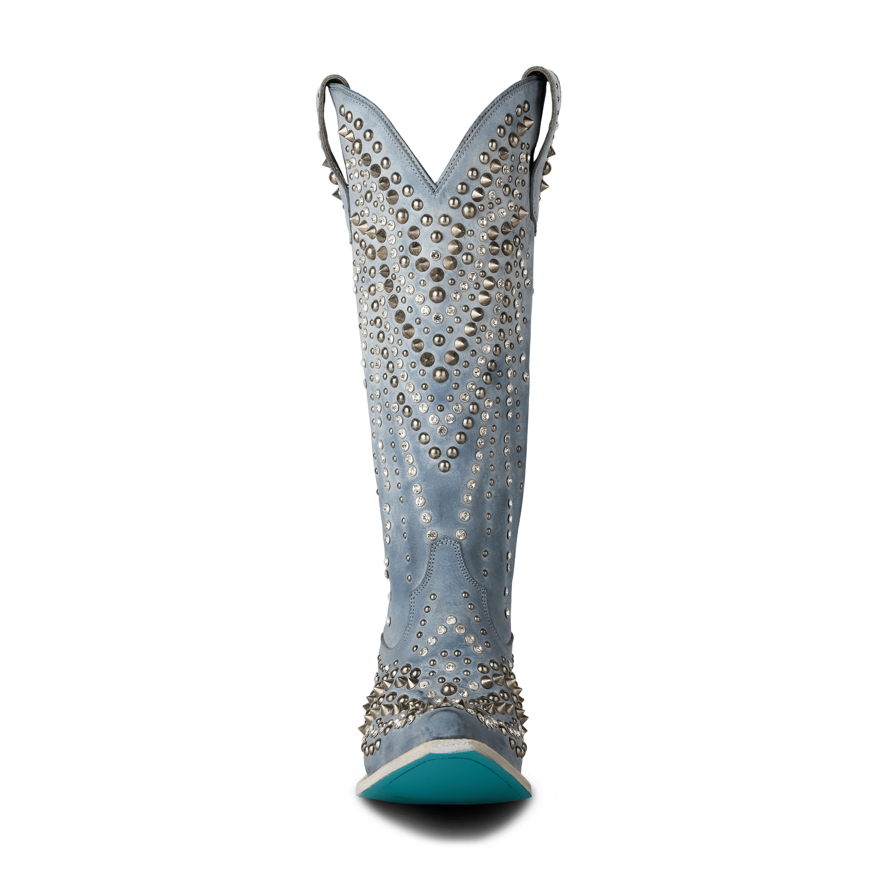 Washed Denim Western-Inspired Boot With Glam Rock Attitude For Modern Wardrobe Capsule