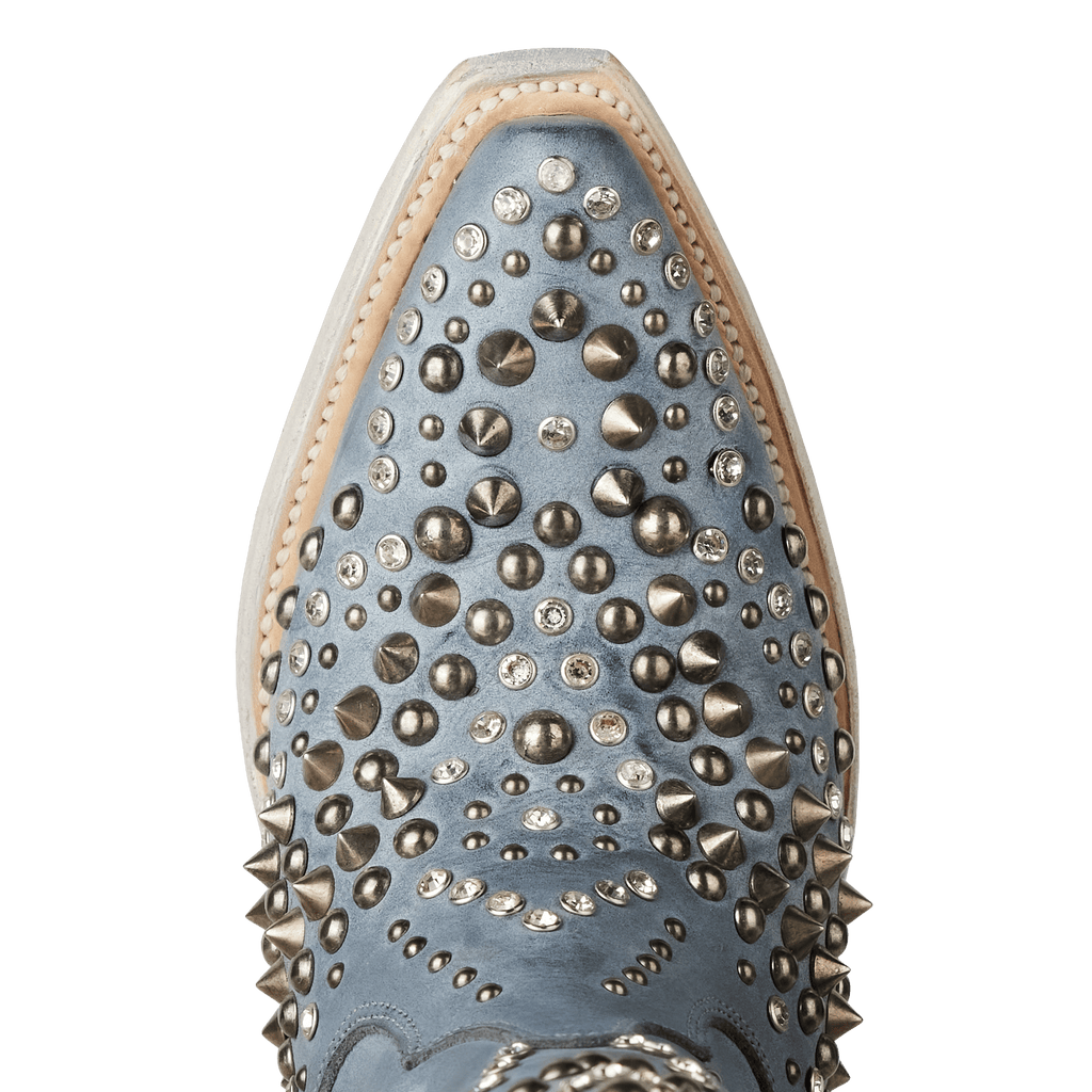 Washed Denim Western-Inspired Boot With Glam Rock Attitude For Modern Wardrobe Capsule