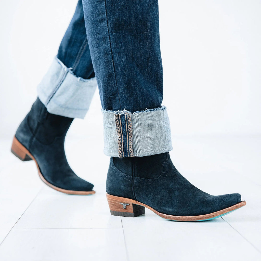 Emma Jane Bootie - Navy Suede