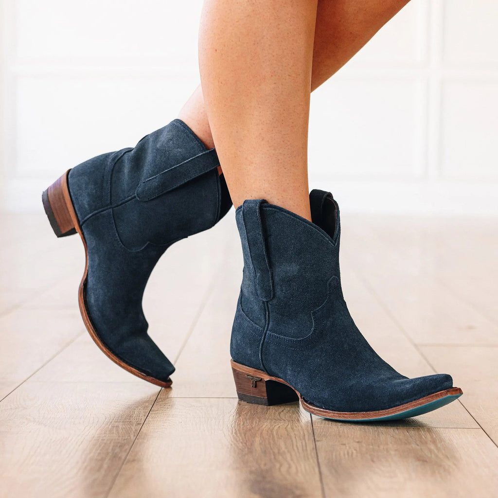 Emma Jane Bootie - Navy Suede