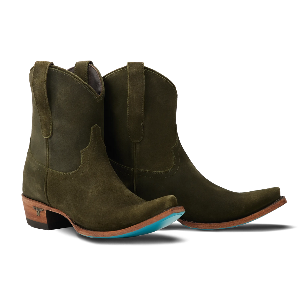 Emma Jane Bootie - Olive Suede