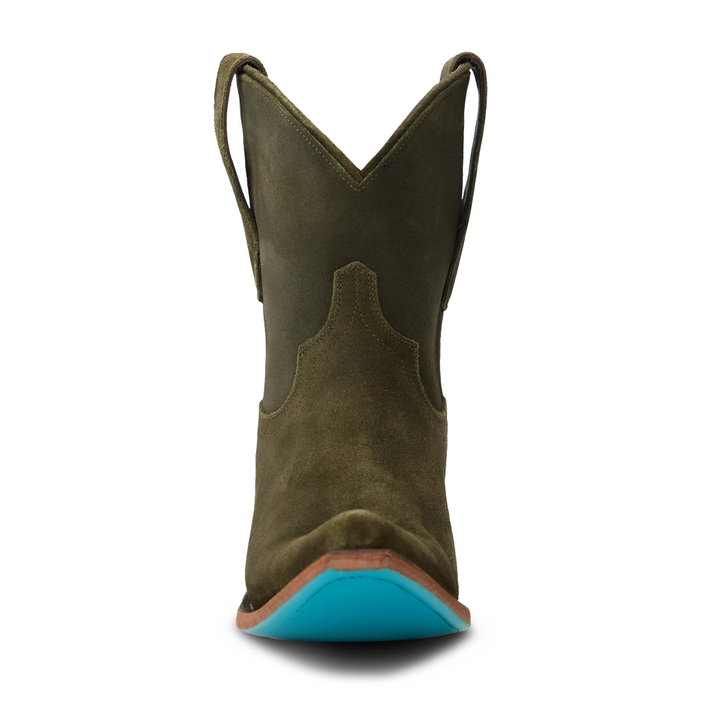 Emma Jane Bootie - Olive Suede