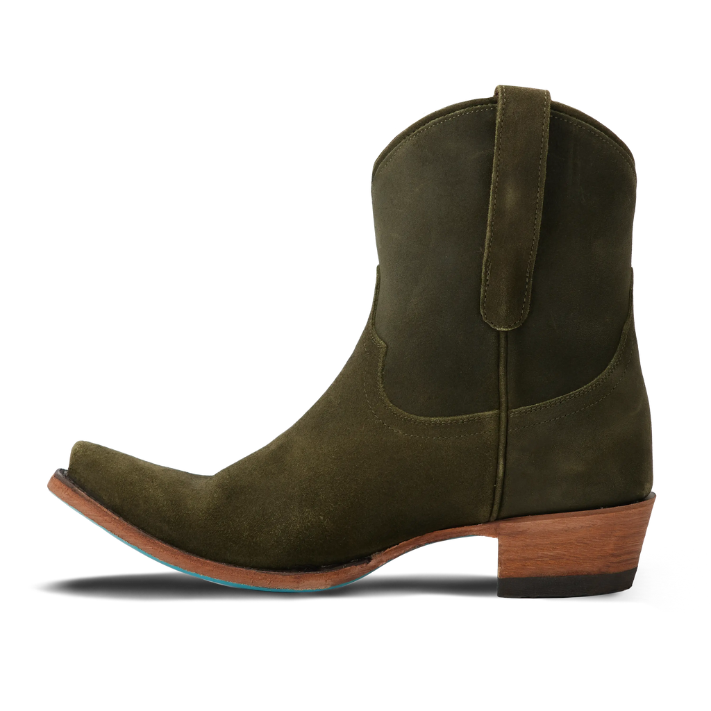 Emma Jane Bootie - Olive Suede