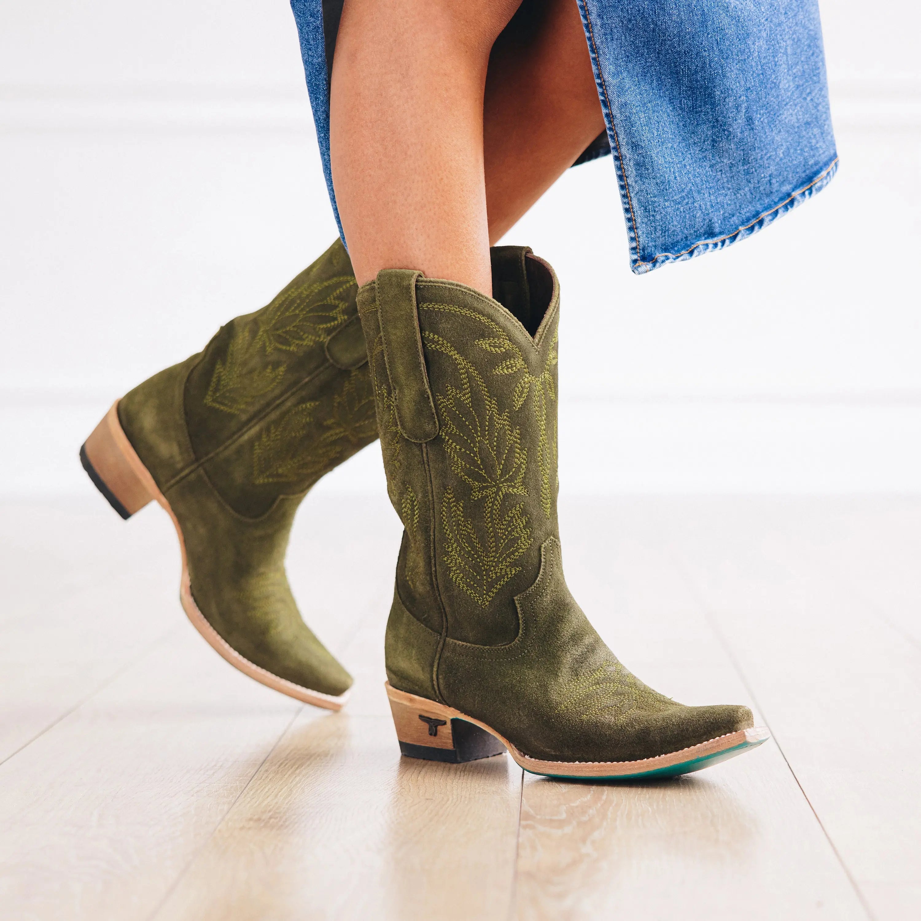 Sandaga Midi - Olive Suede