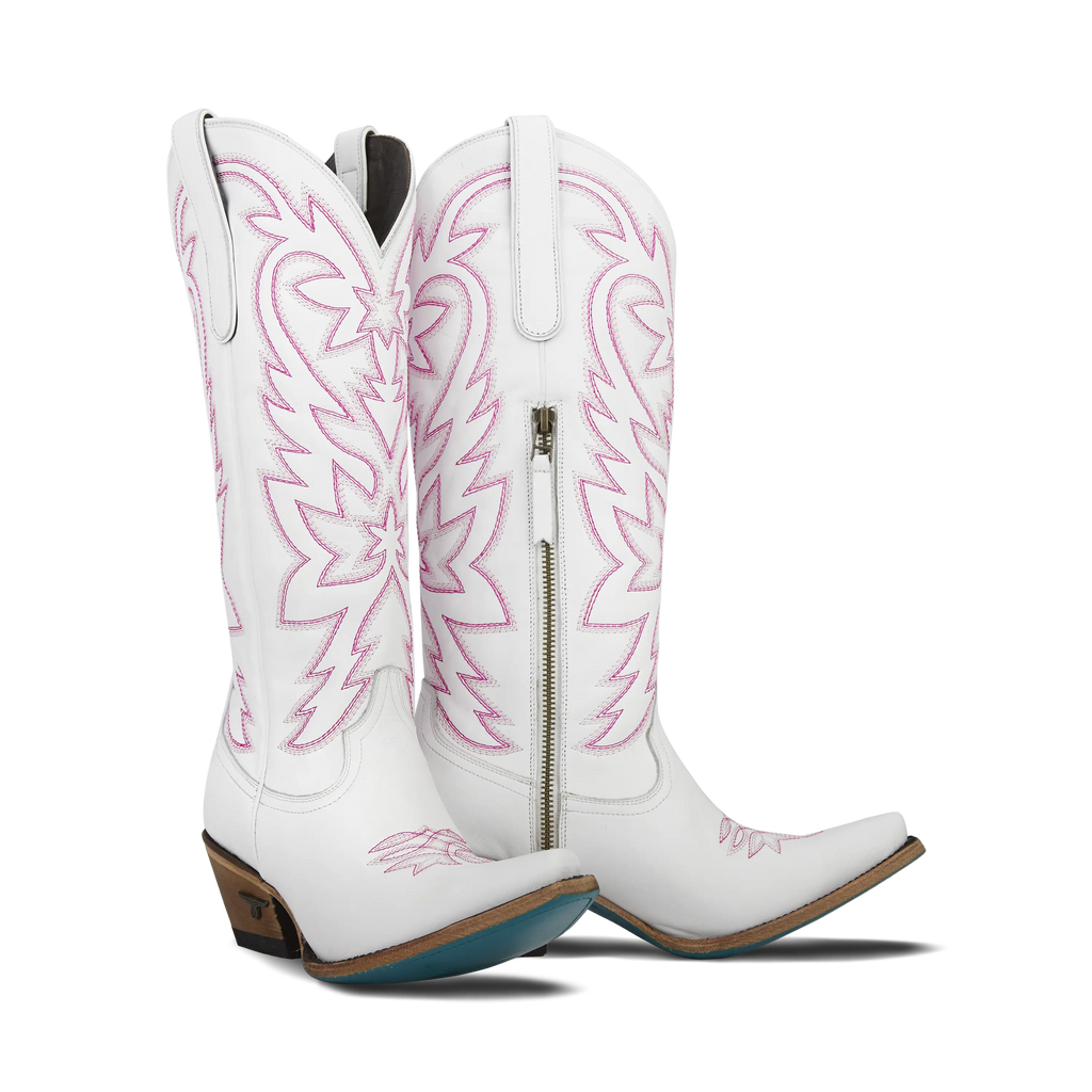 Smokeshow Boot - Matte White and Neon Pink