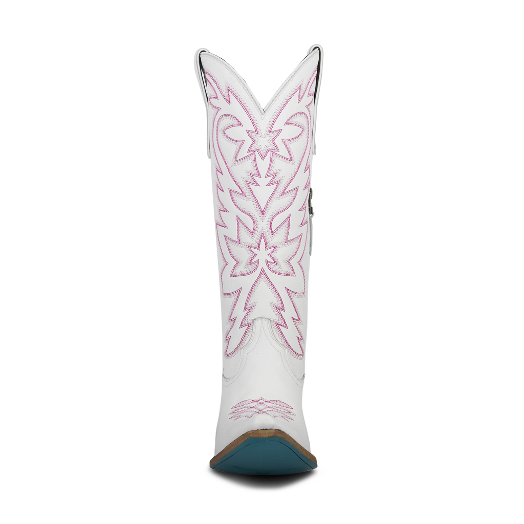 Smokeshow Boot - Matte White and Neon Pink