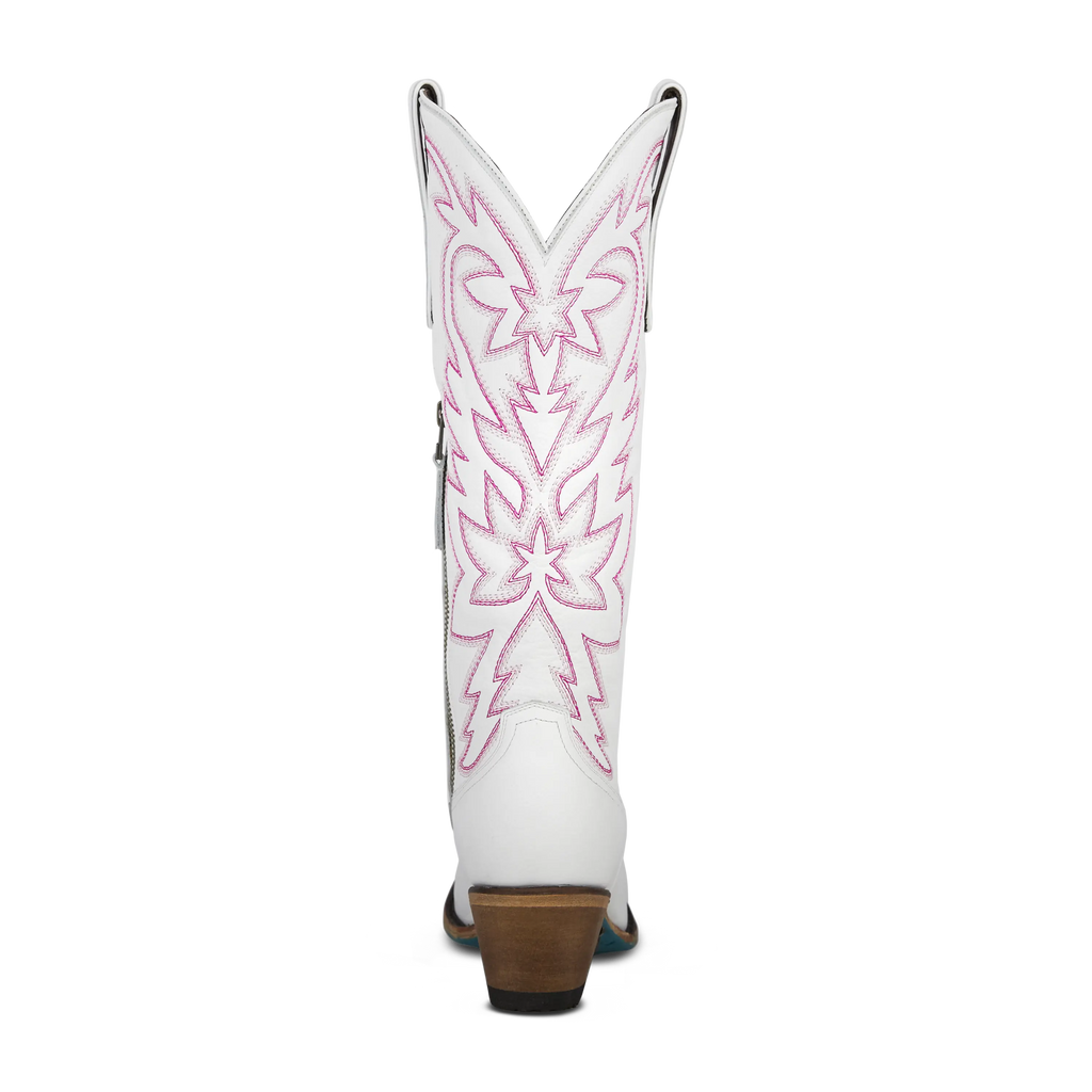 Smokeshow Boot - Matte White and Neon Pink