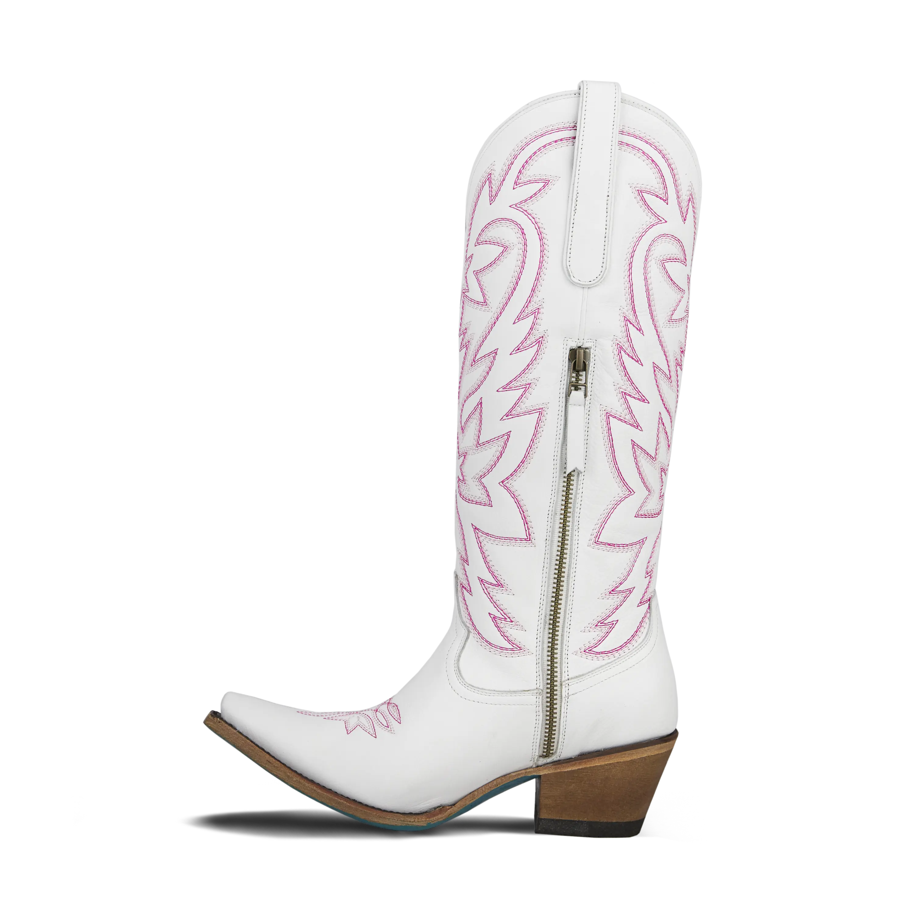 Smokeshow Boot - Matte White and Neon Pink