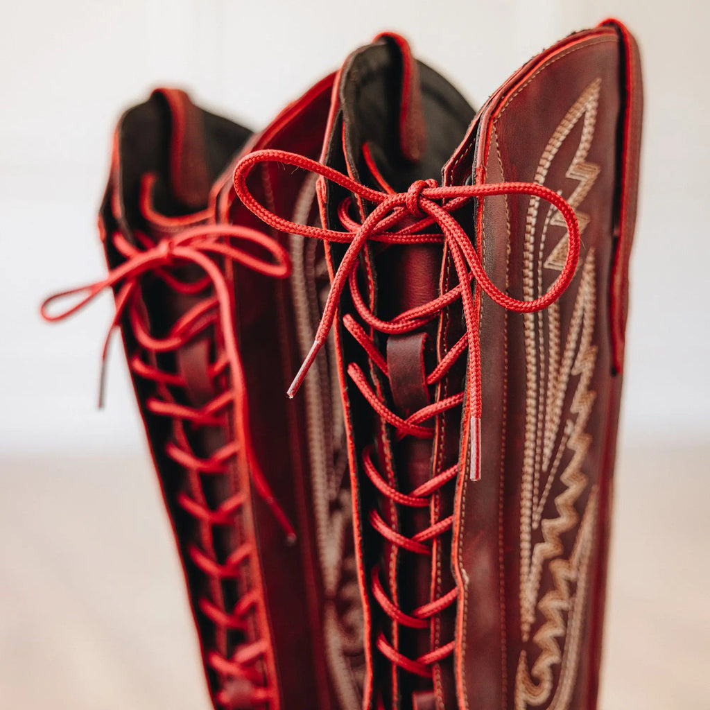 Monica Knee High Corset - Smoldering Ruby