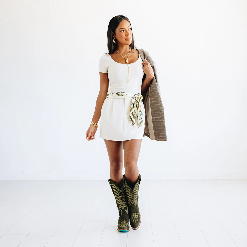 Squash Blossom Boot - Olive Suede
