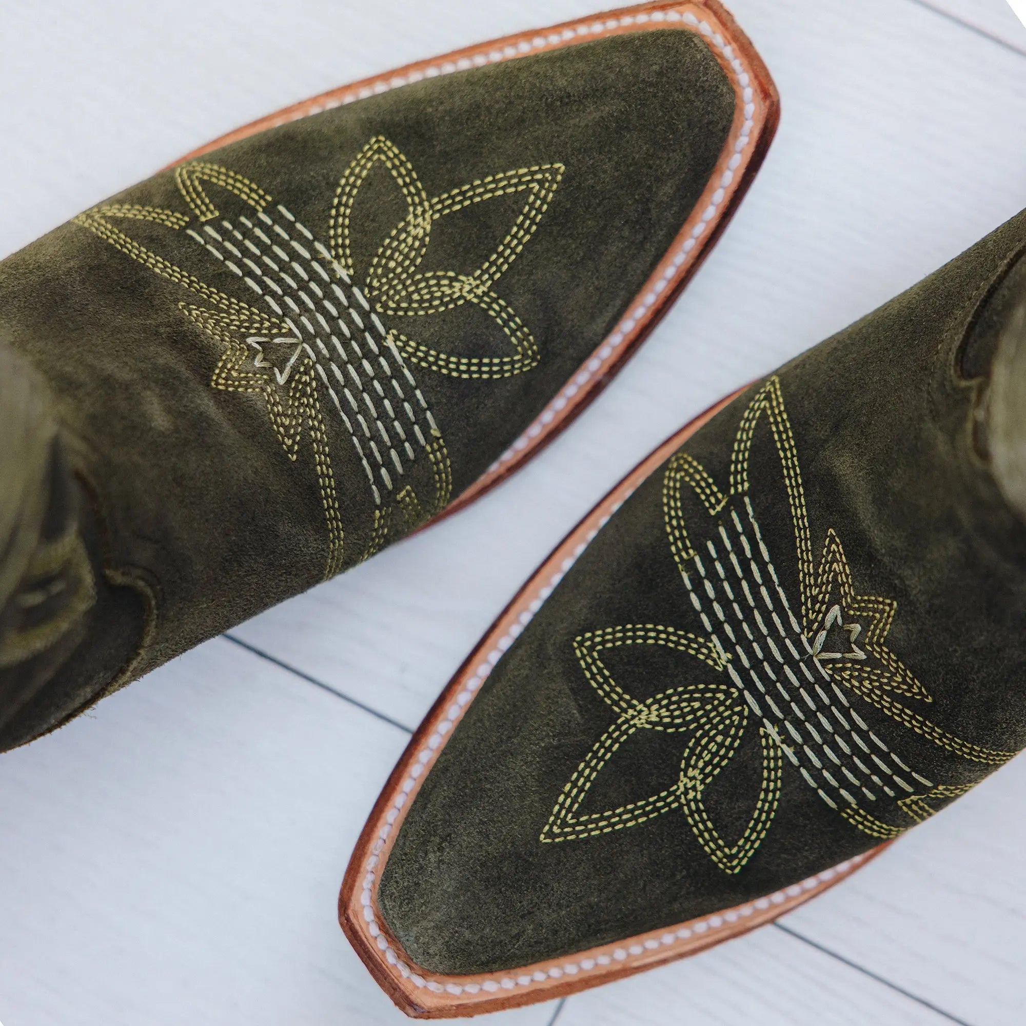 Squash Blossom Boot - Olive Suede