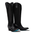 Jentry Knee High Boot - Jet Black & Soft Black Suede