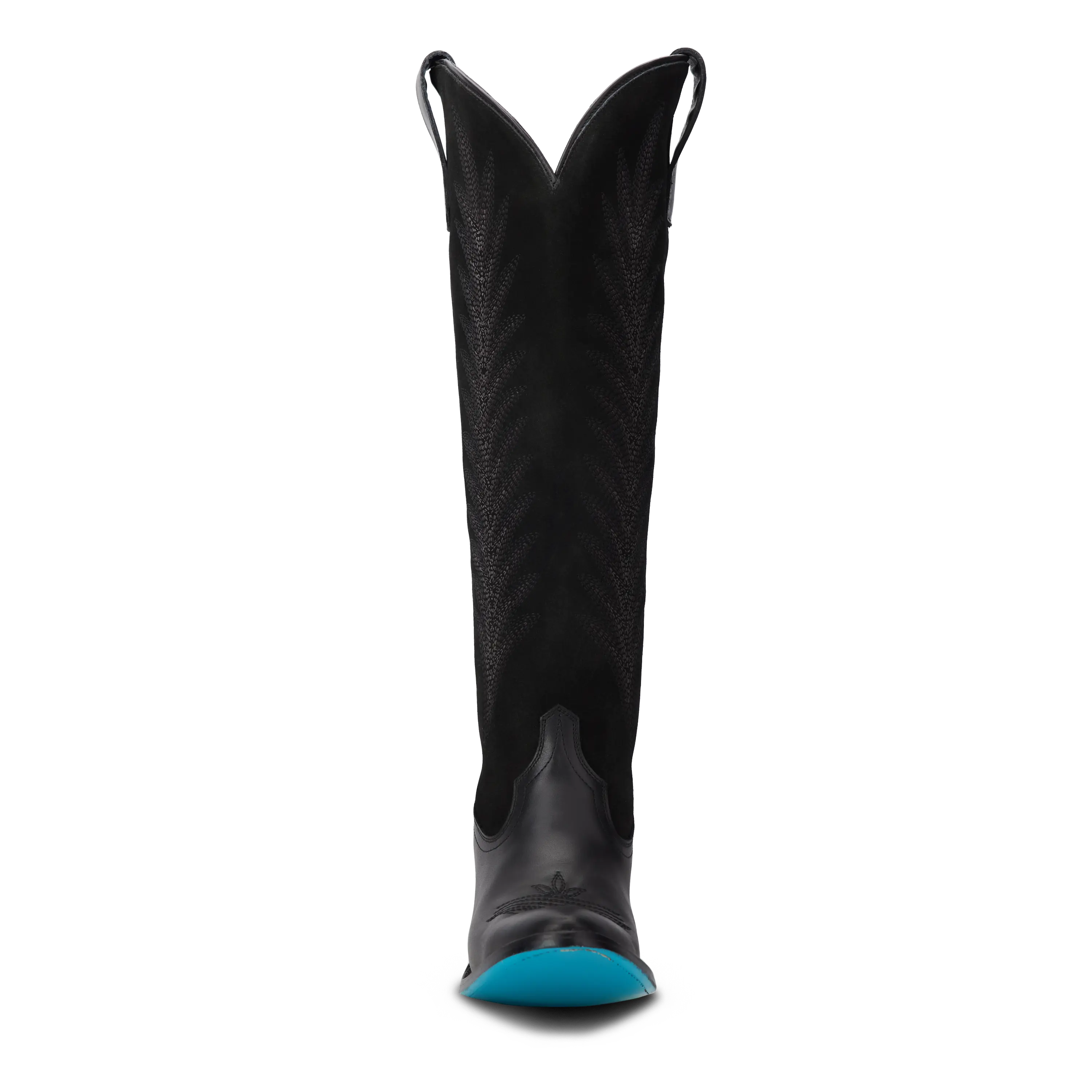Jentry Knee High Boot - Jet Black & Soft Black Suede