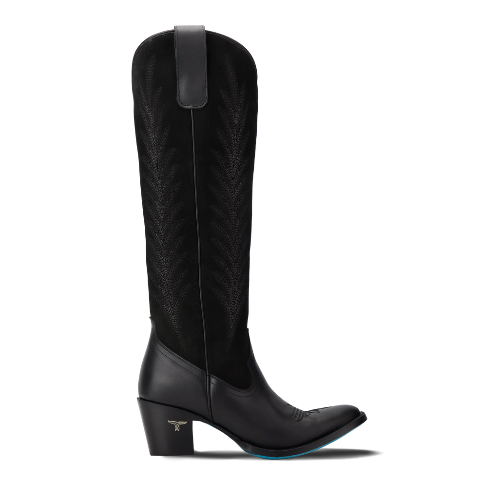 Jentry Knee High Boot - Jet Black & Soft Black Suede