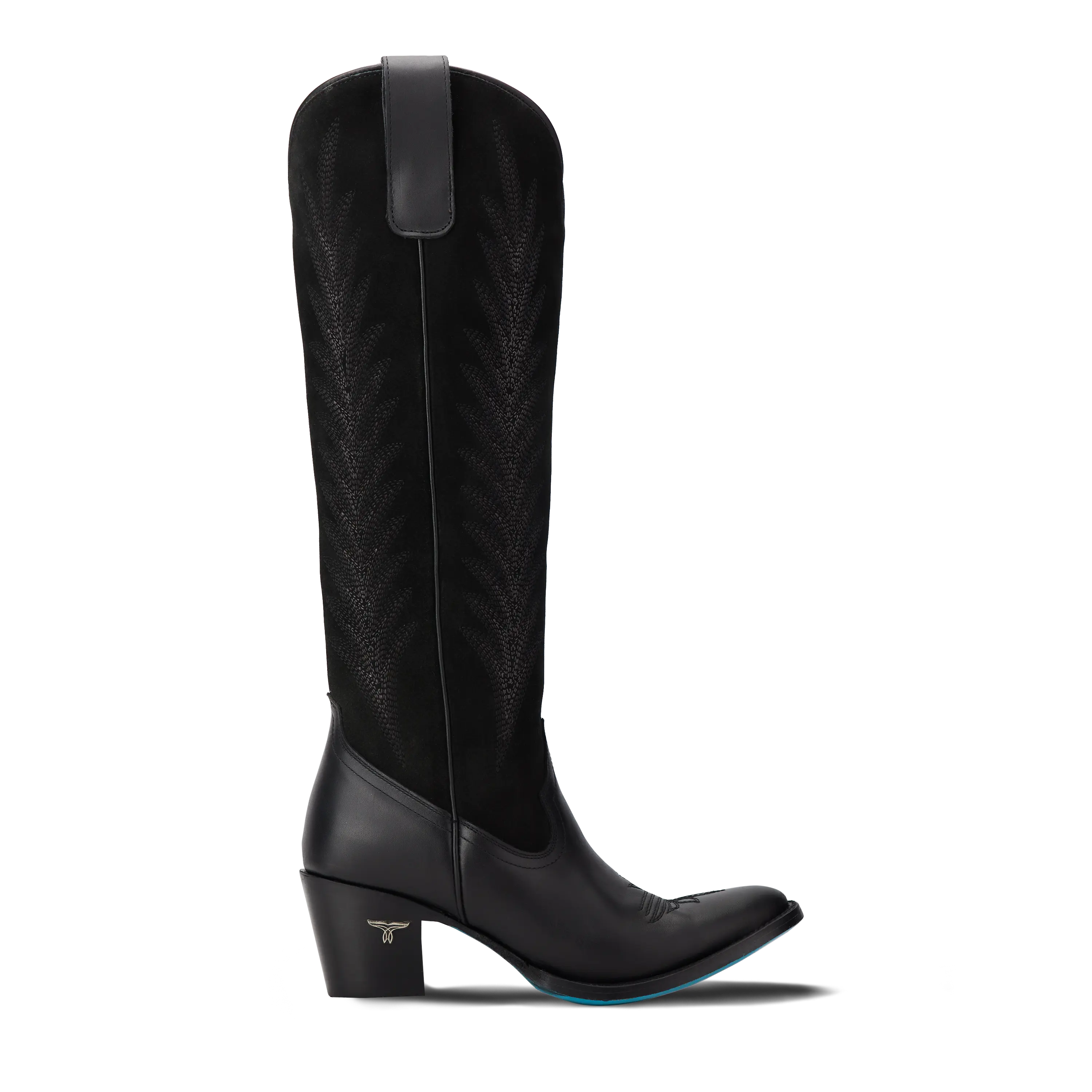 Jentry Knee High Boot - Jet Black & Soft Black Suede