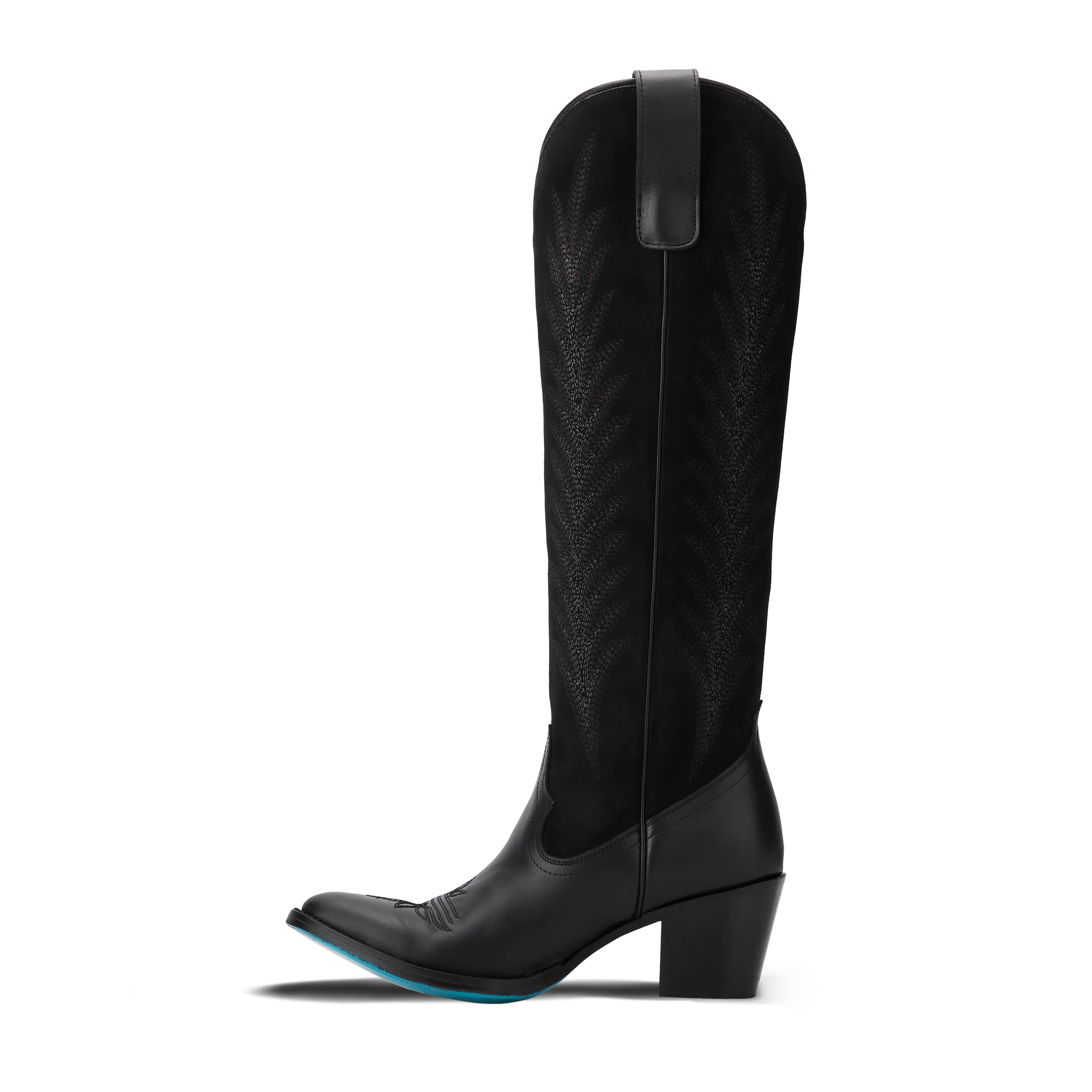 Jentry Knee High Boot - Jet Black & Soft Black Suede