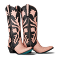 Jolene Exotic Boot - Blush Ostrich & Jet Black