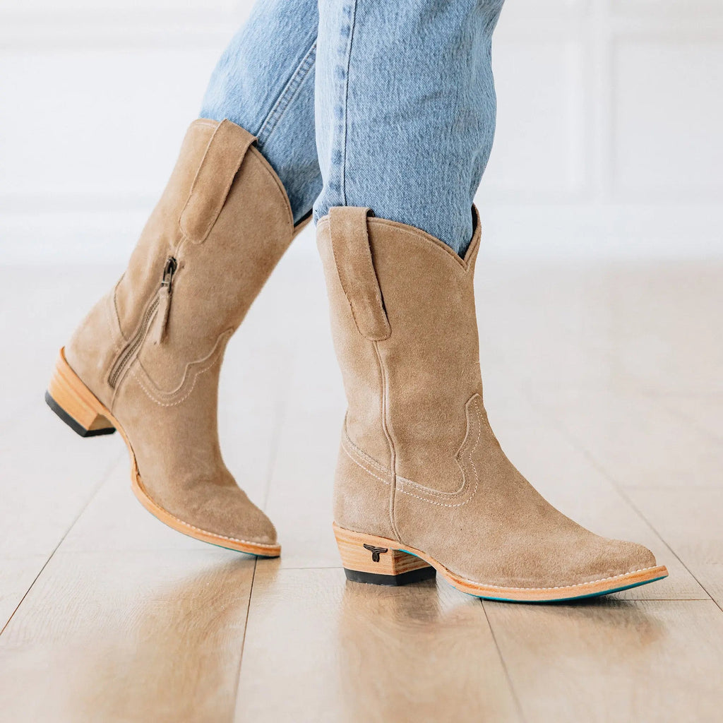 Plain Jane Midi - Latte Suede
