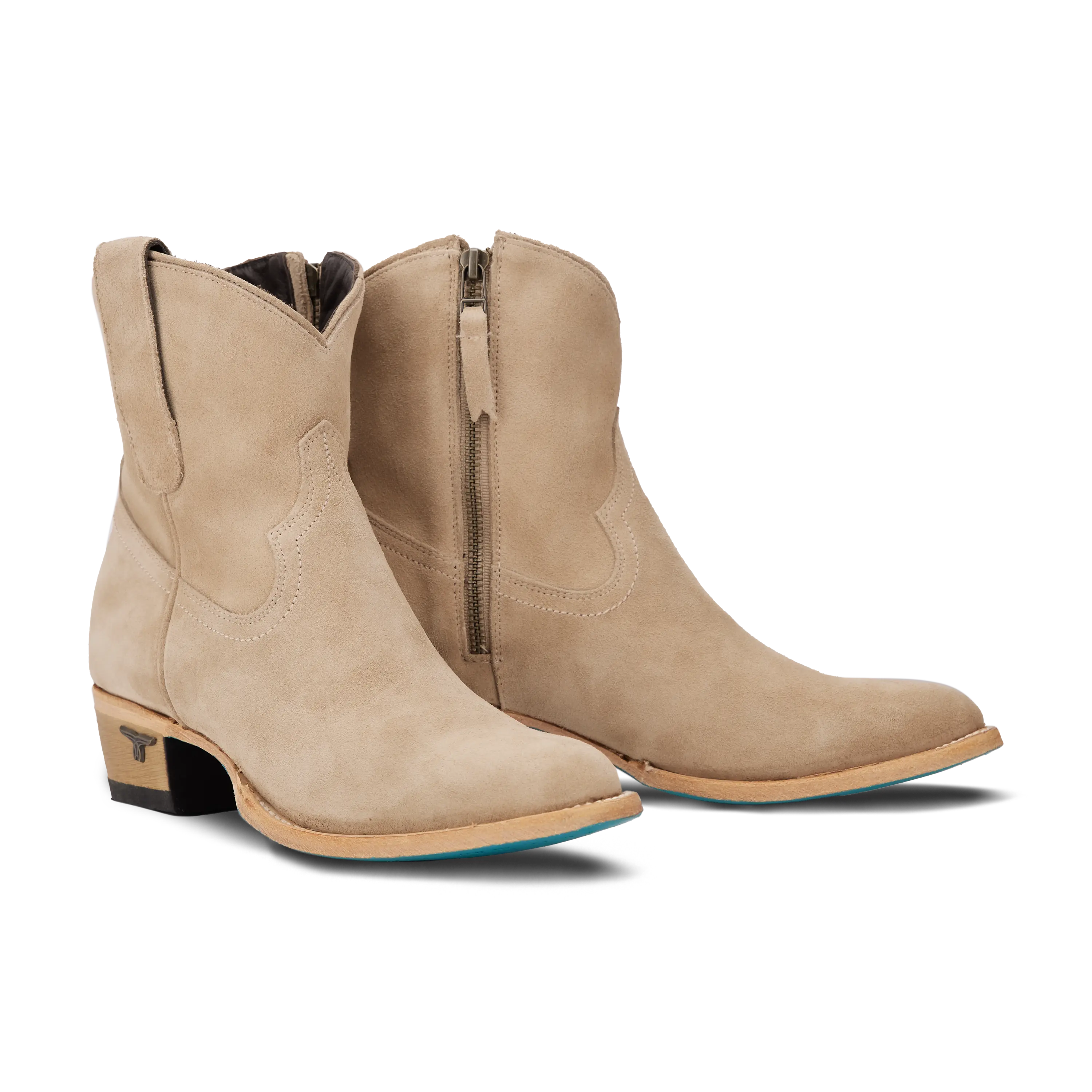Plain Jane Bootie - Latte Suede
