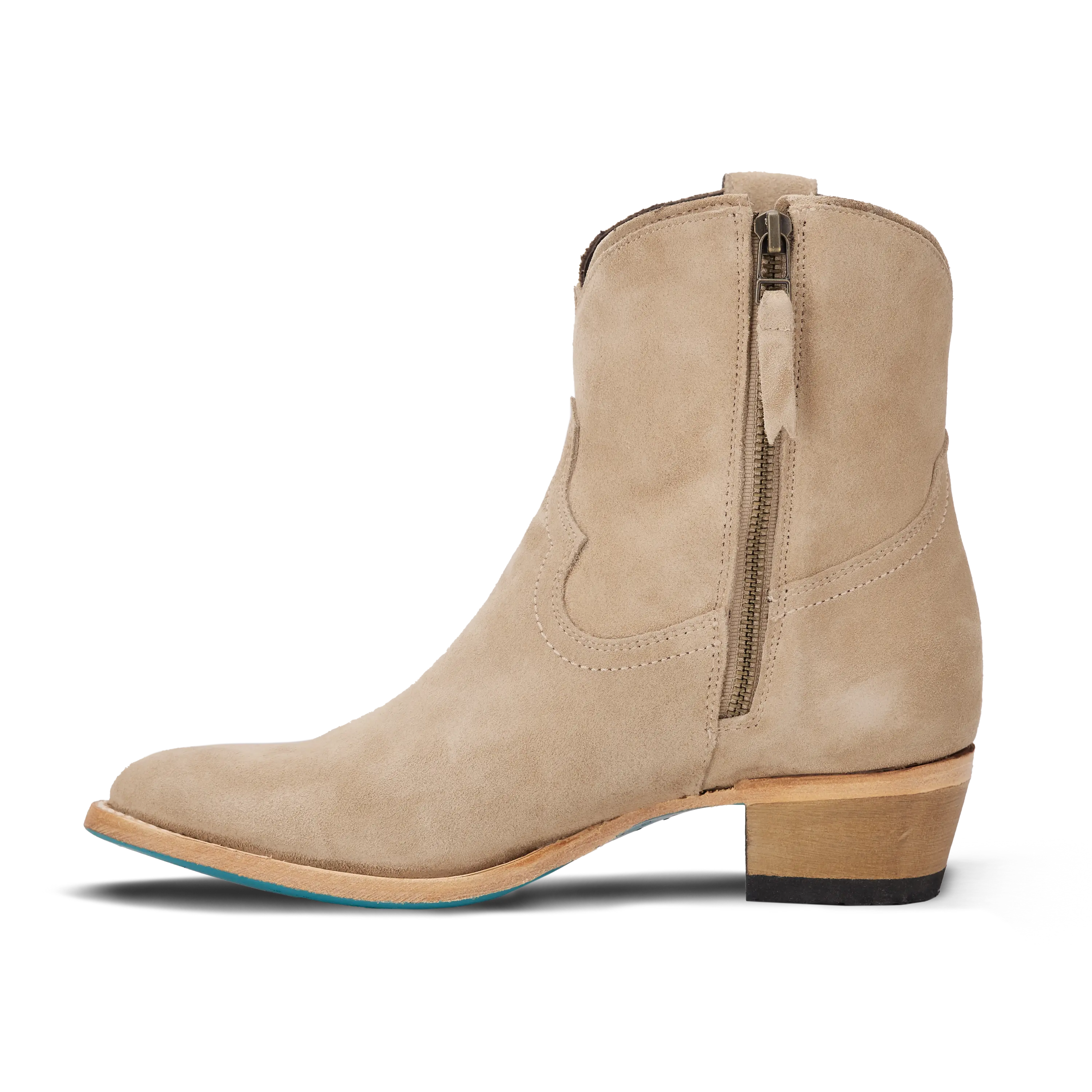 Plain Jane Bootie - Latte Suede