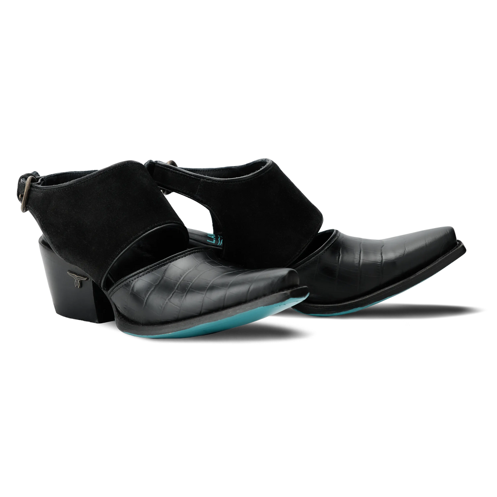 Plain Jane Slingback Mule - Soft Black Suede