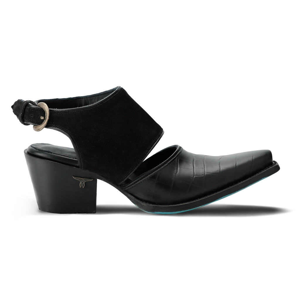 Plain Jane Slingback Mule - Soft Black Suede