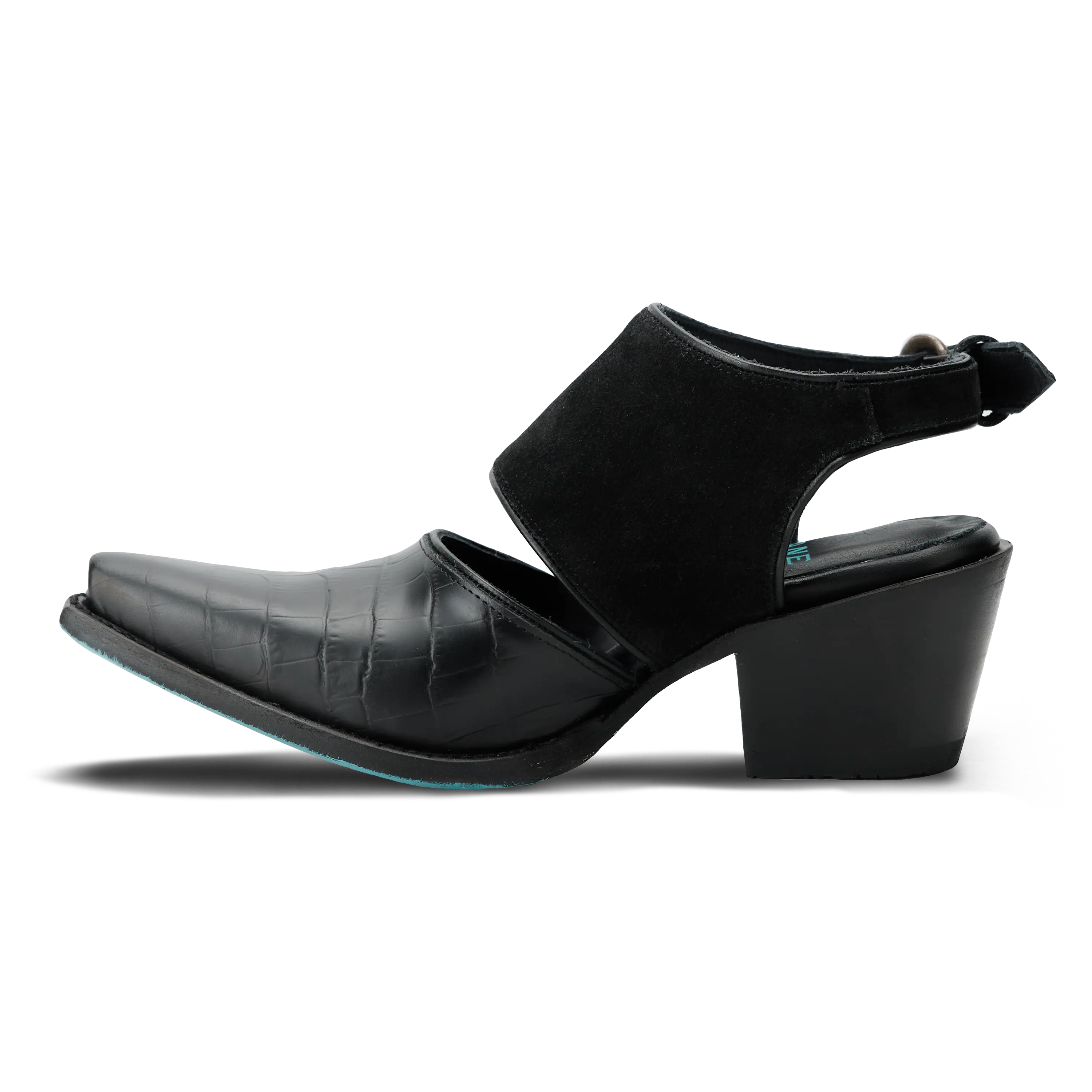 Plain Jane Slingback Mule - Soft Black Suede
