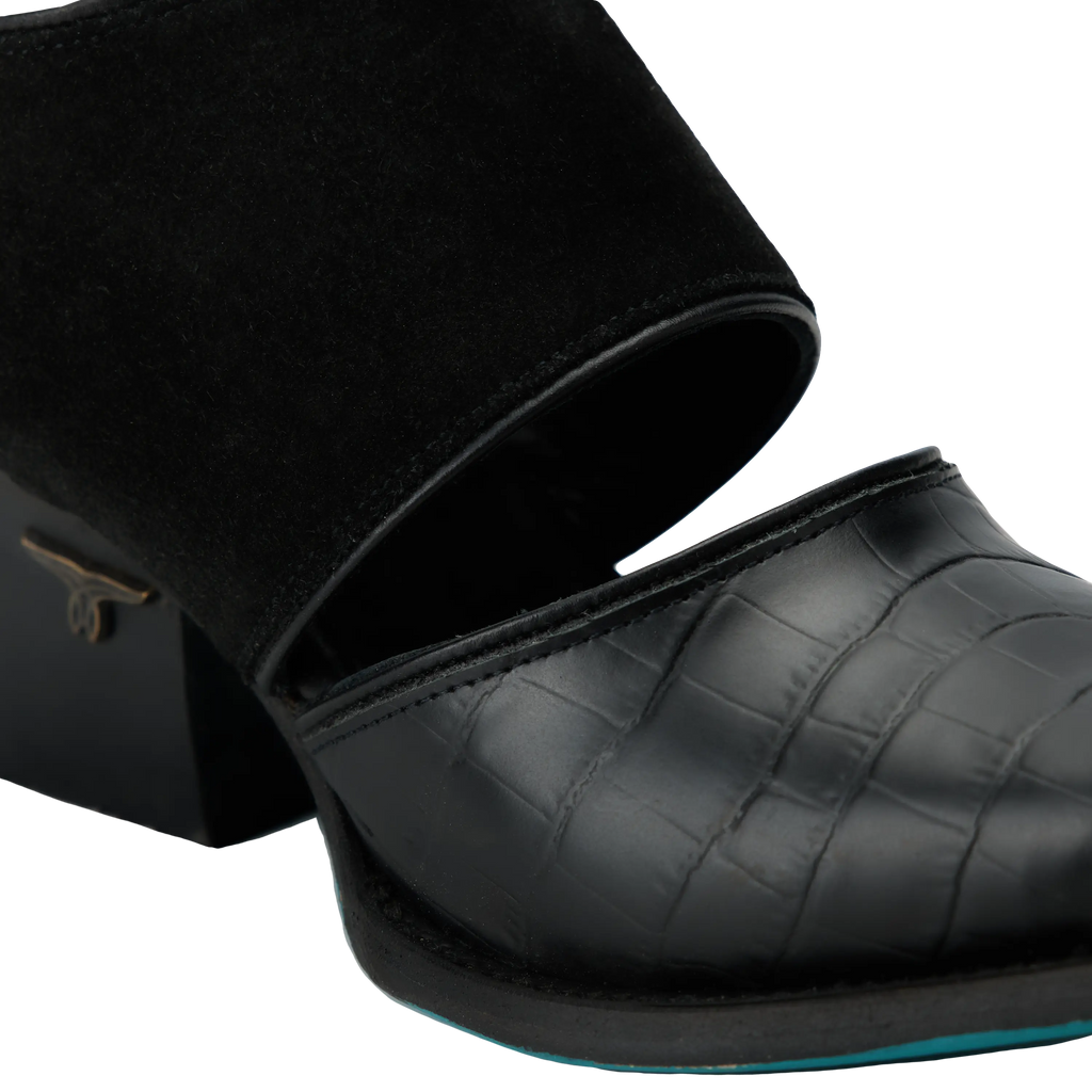 Plain Jane Slingback Mule - Soft Black Suede