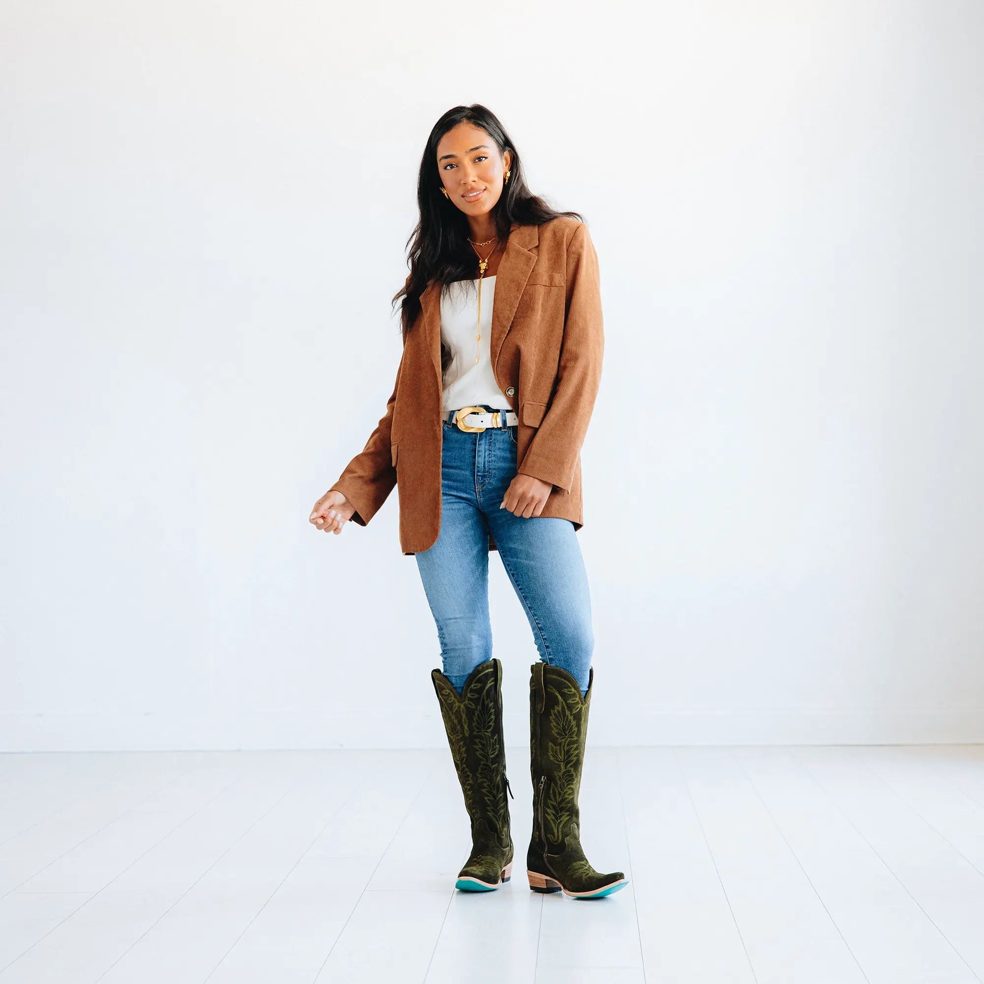 Sandaga Knee High - Olive Suede