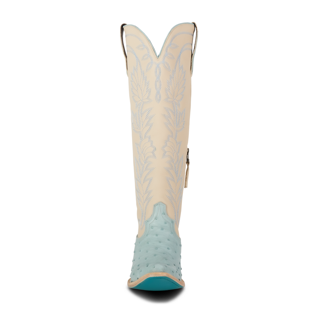 Sandaga Knee High - Powder Blue Ostrich