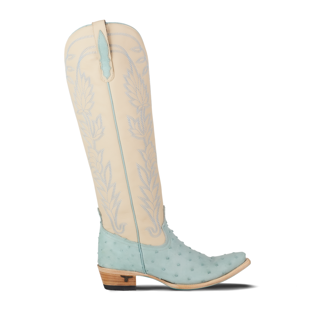 Sandaga Knee High - Powder Blue Ostrich