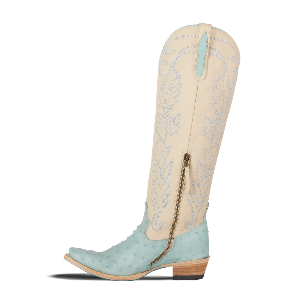 Sandaga Knee High - Powder Blue Ostrich