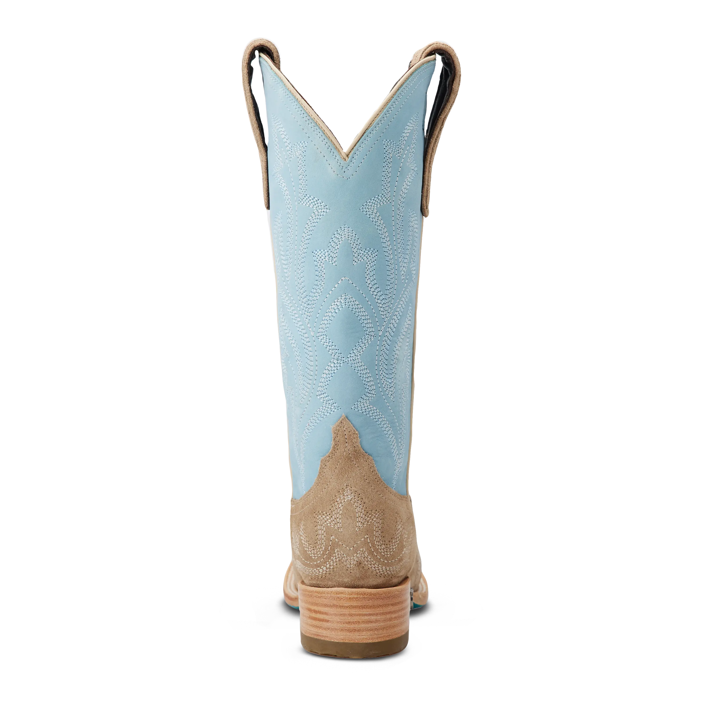 Saratoga Square Boot - Latte Suede and Powder Blue