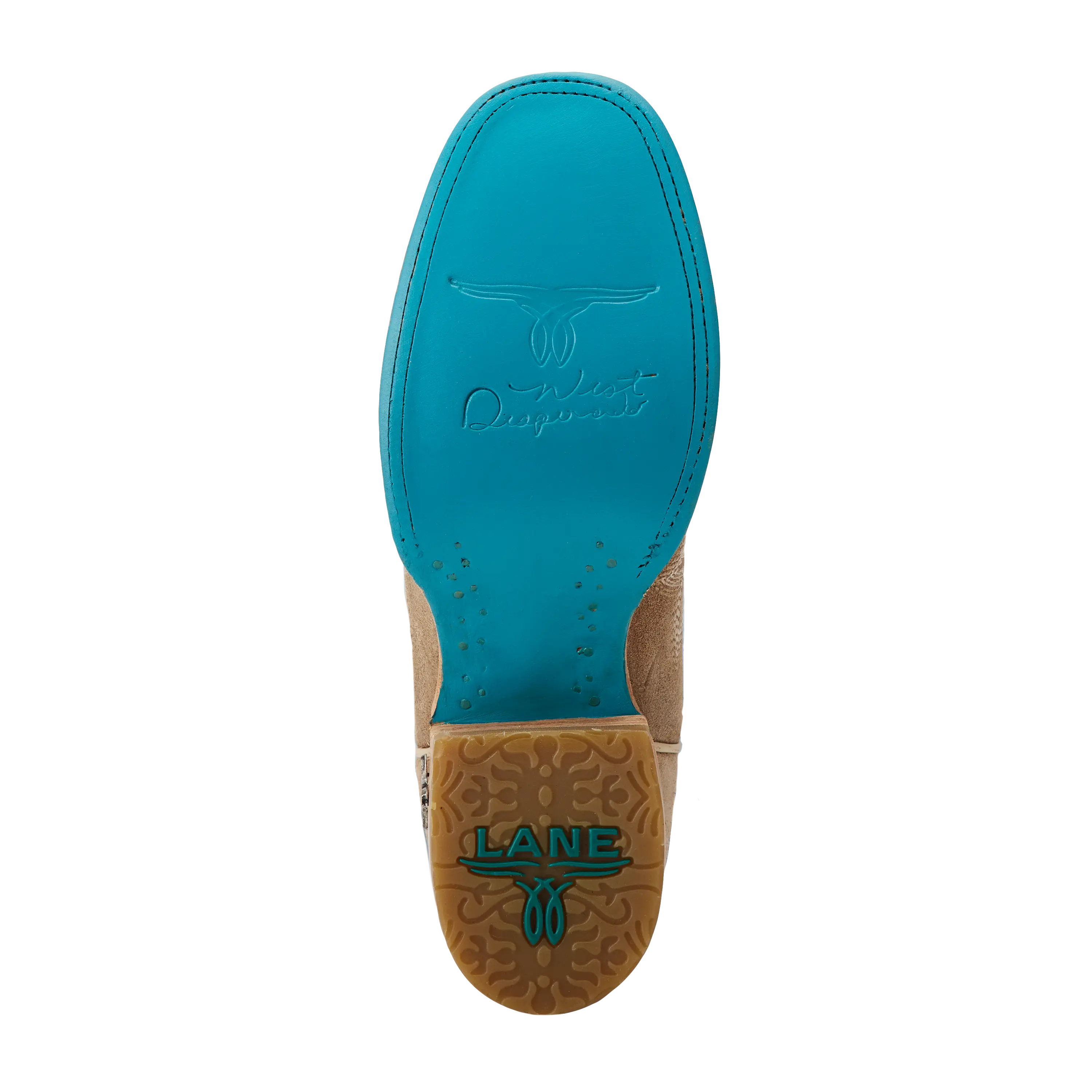Saratoga Square Boot - Latte Suede and Powder Blue