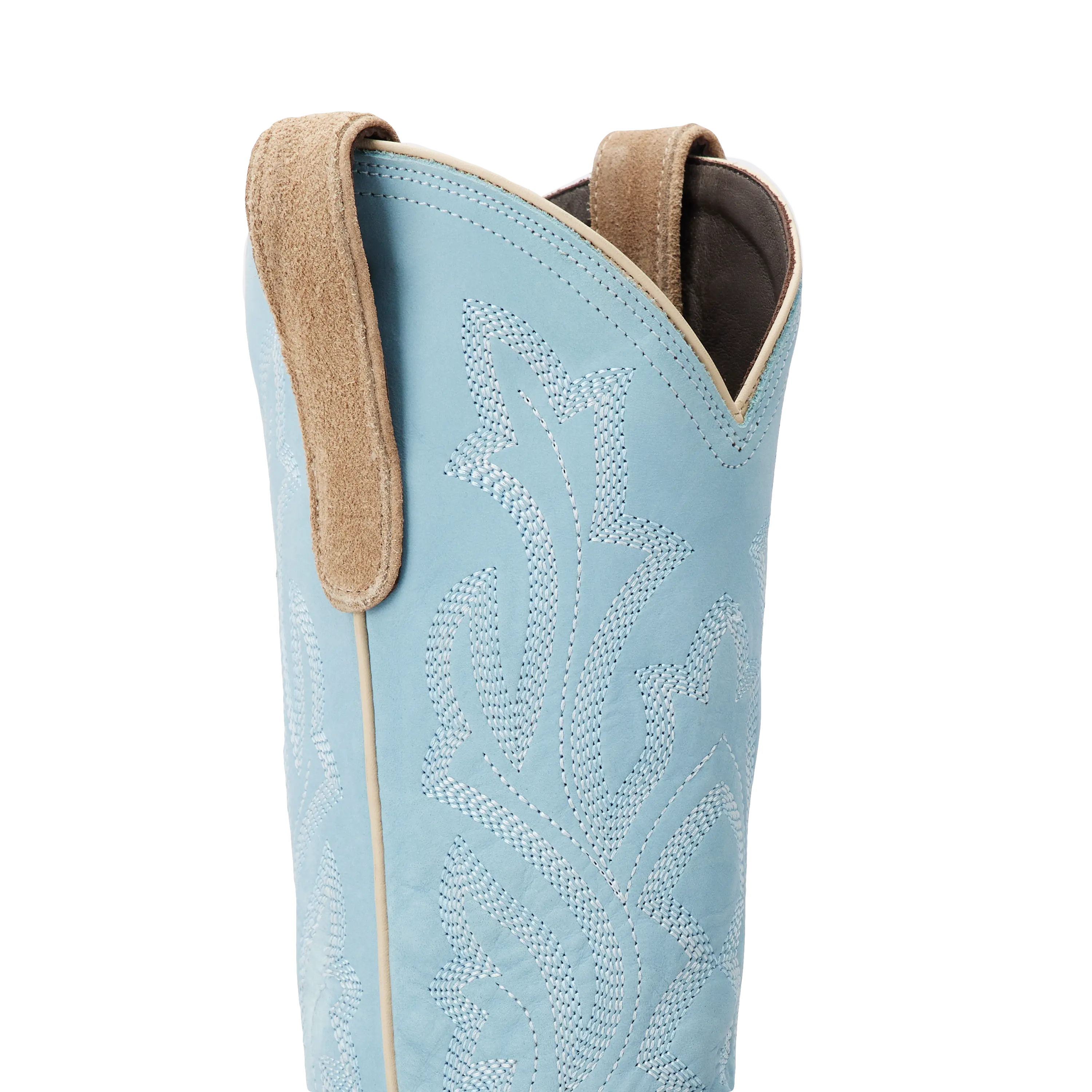 Saratoga Square Boot - Latte Suede and Powder Blue