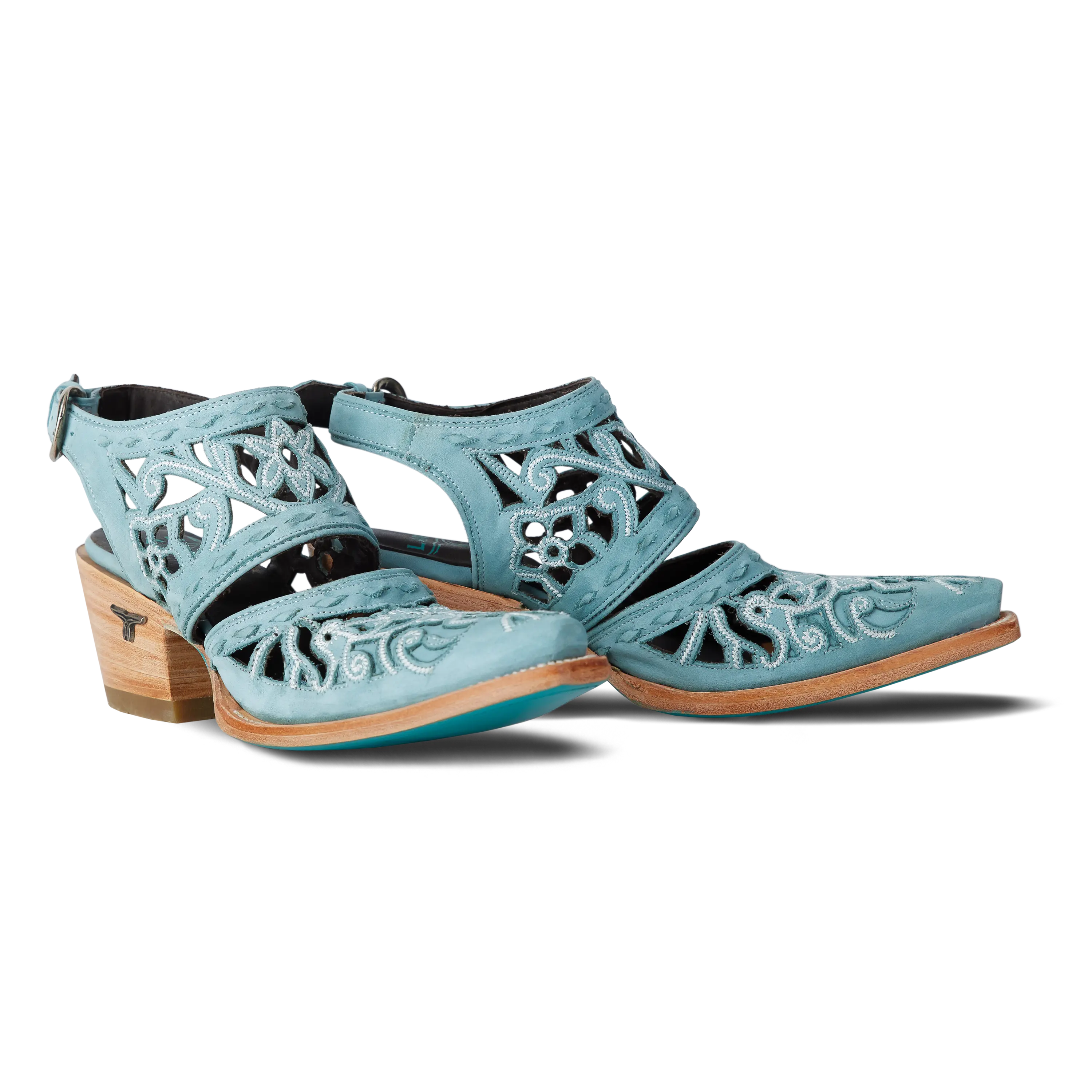 Robin Cut Out Slingback Mule - Powder Blue
