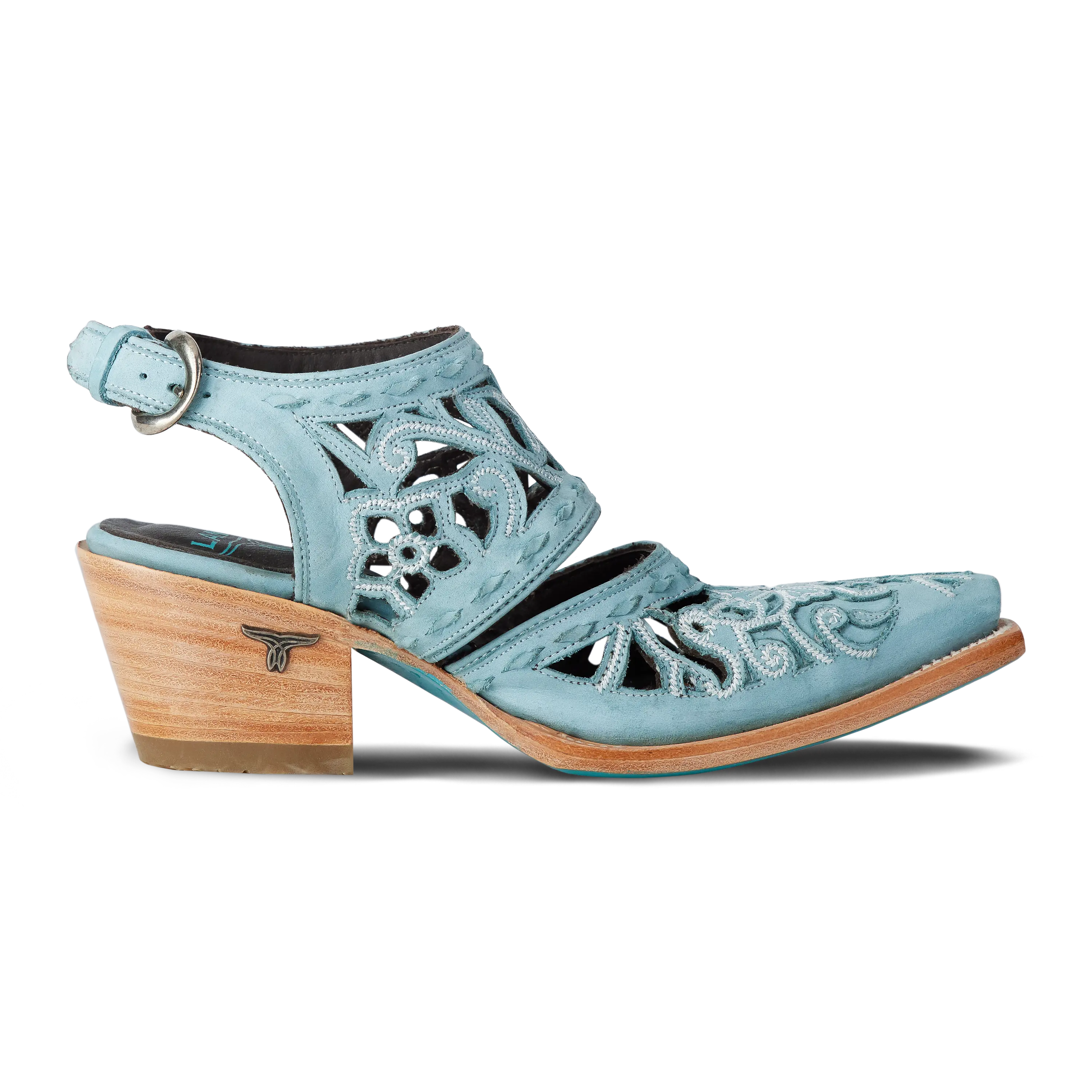 Robin Cut Out Slingback Mule - Powder Blue