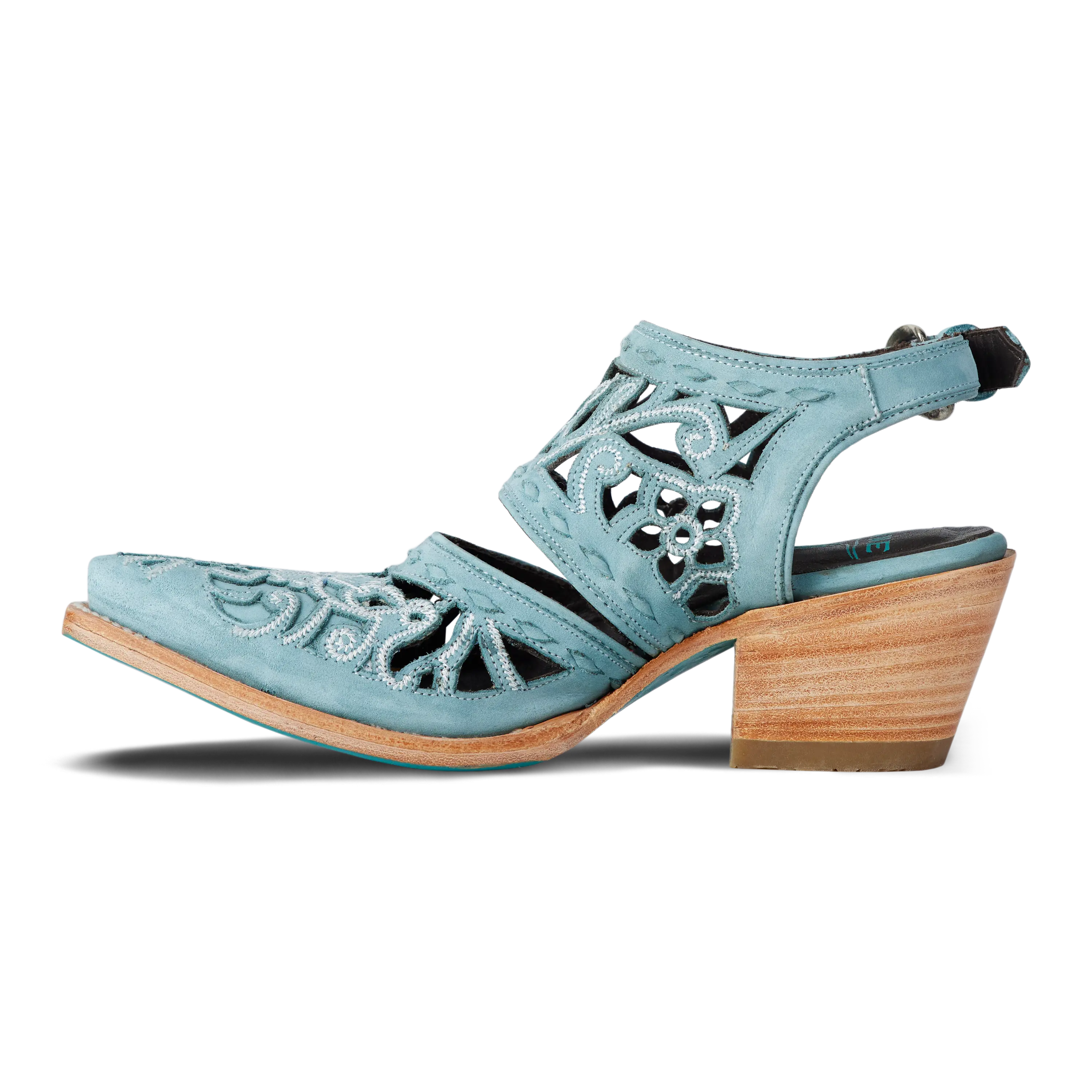Robin Cut Out Slingback Mule - Powder Blue