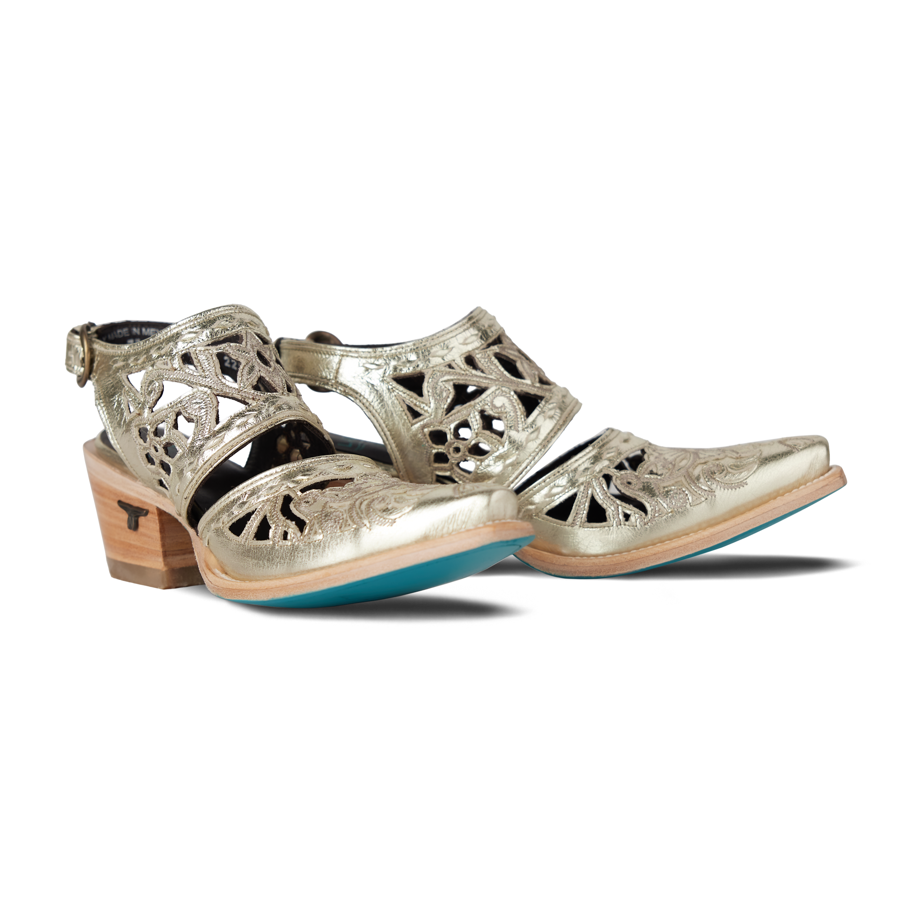 Robin Cut Out Slingback Mule - Champagne Metallic