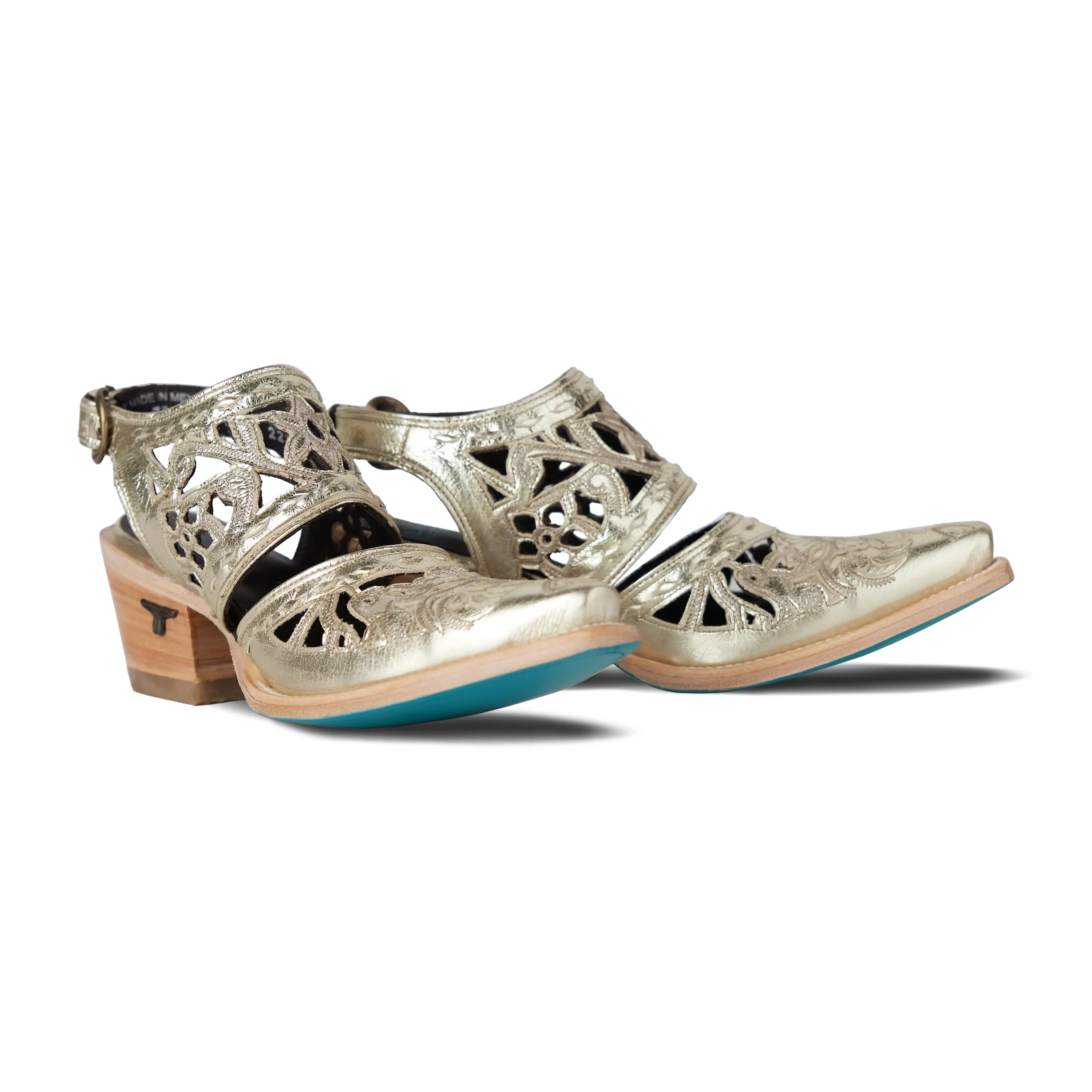 Robin Cut Out Slingback Mule - Champagne Metallic