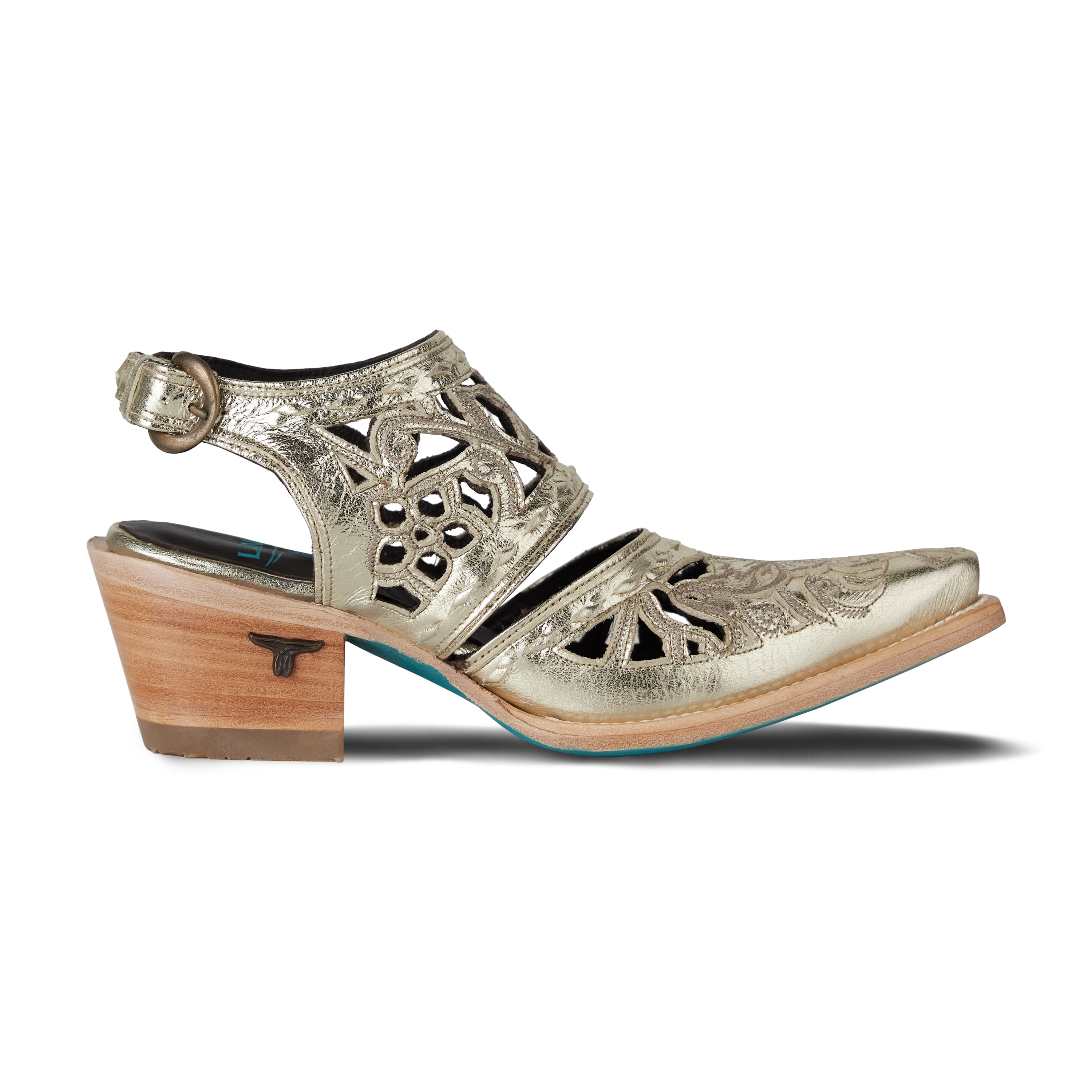 Robin Cut Out Slingback Mule - Champagne Metallic