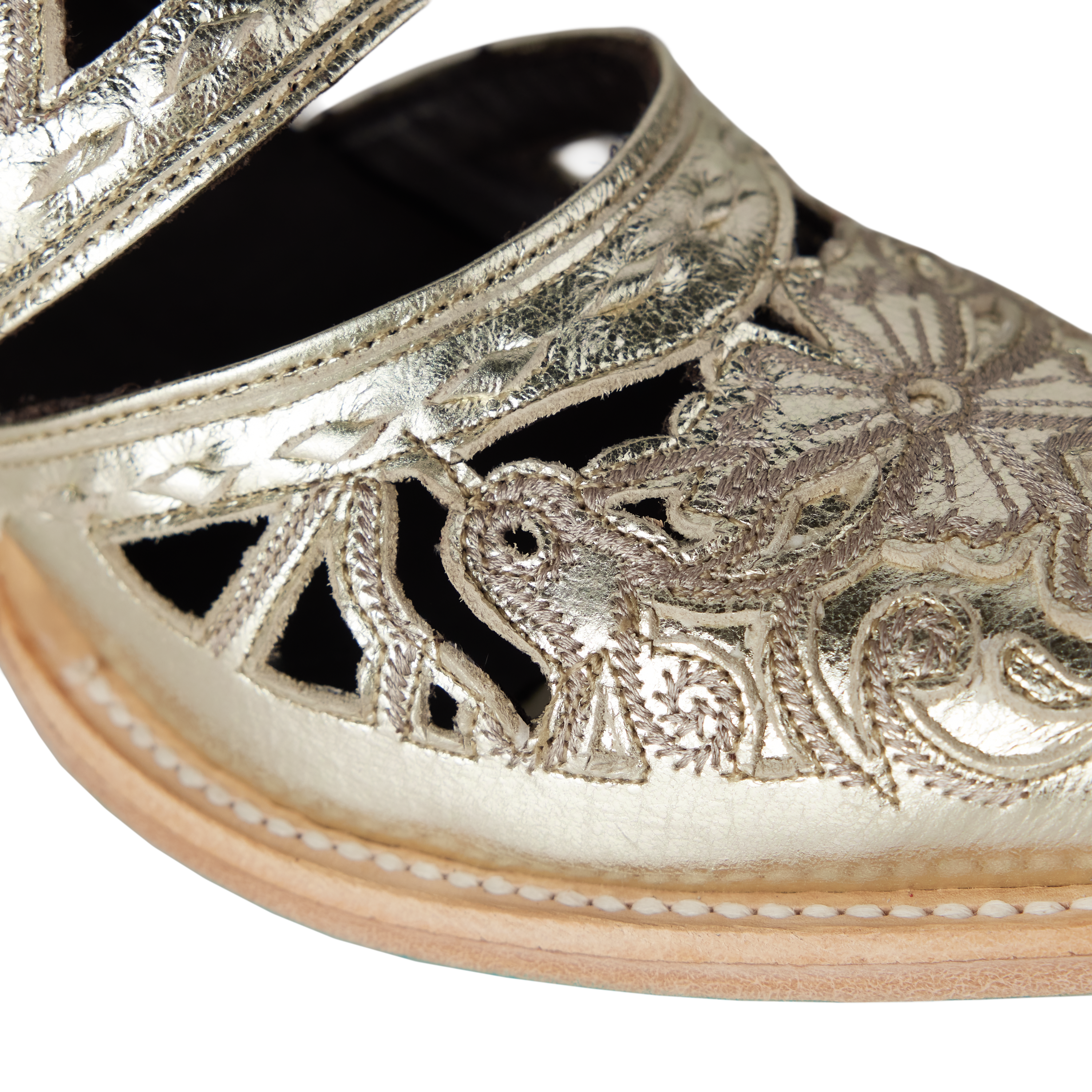 Robin Cut Out Slingback Mule - Champagne Metallic