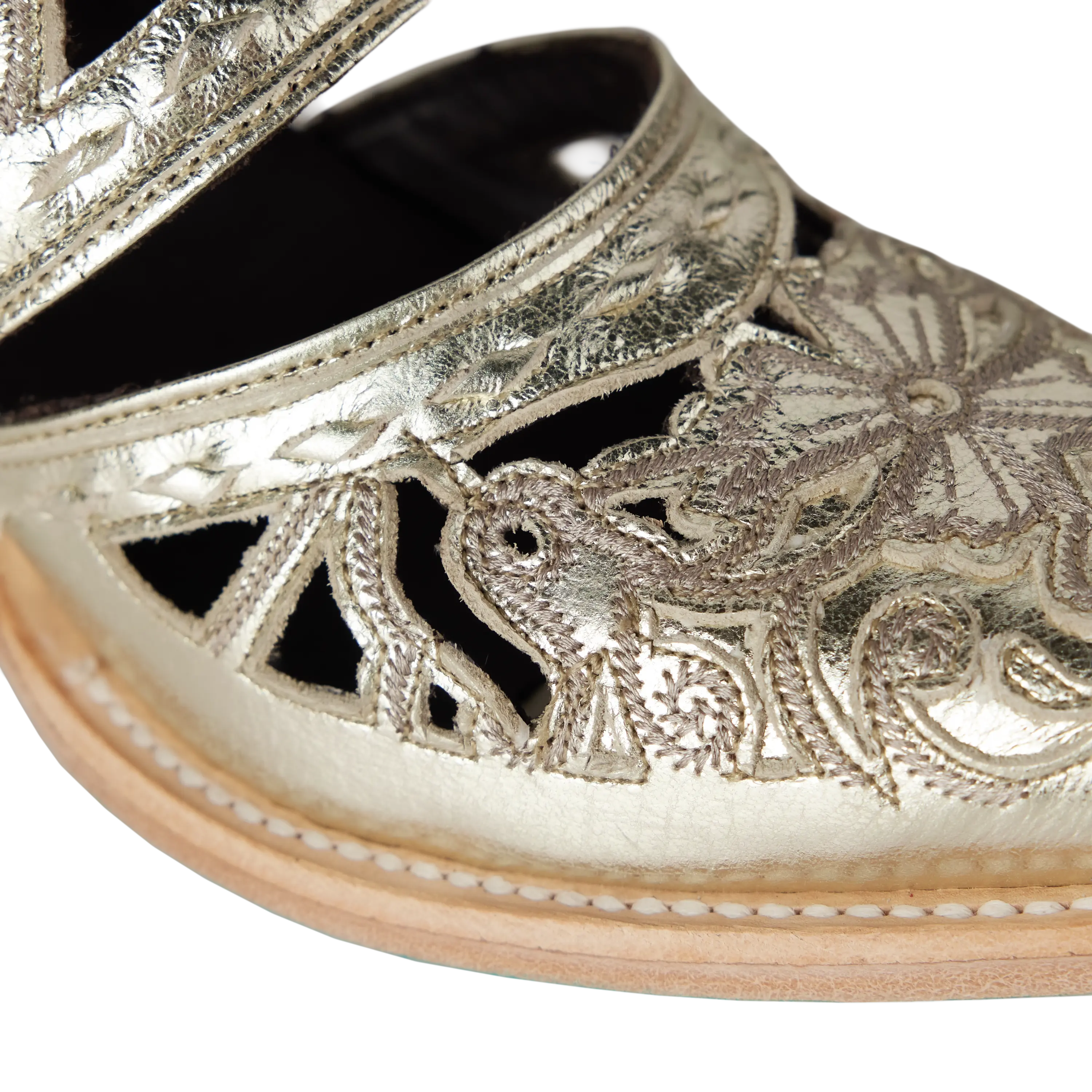 Robin Cut Out Slingback Mule - Champagne Metallic
