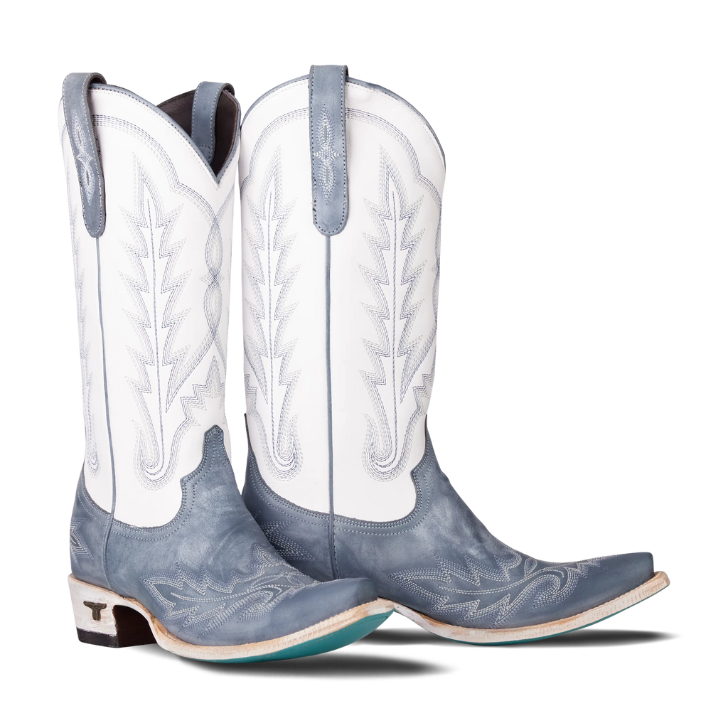 Lexington Boot - Washed Denim/Matte White
