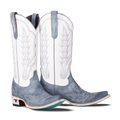 Lexington Boot - Washed Denim/Matte White