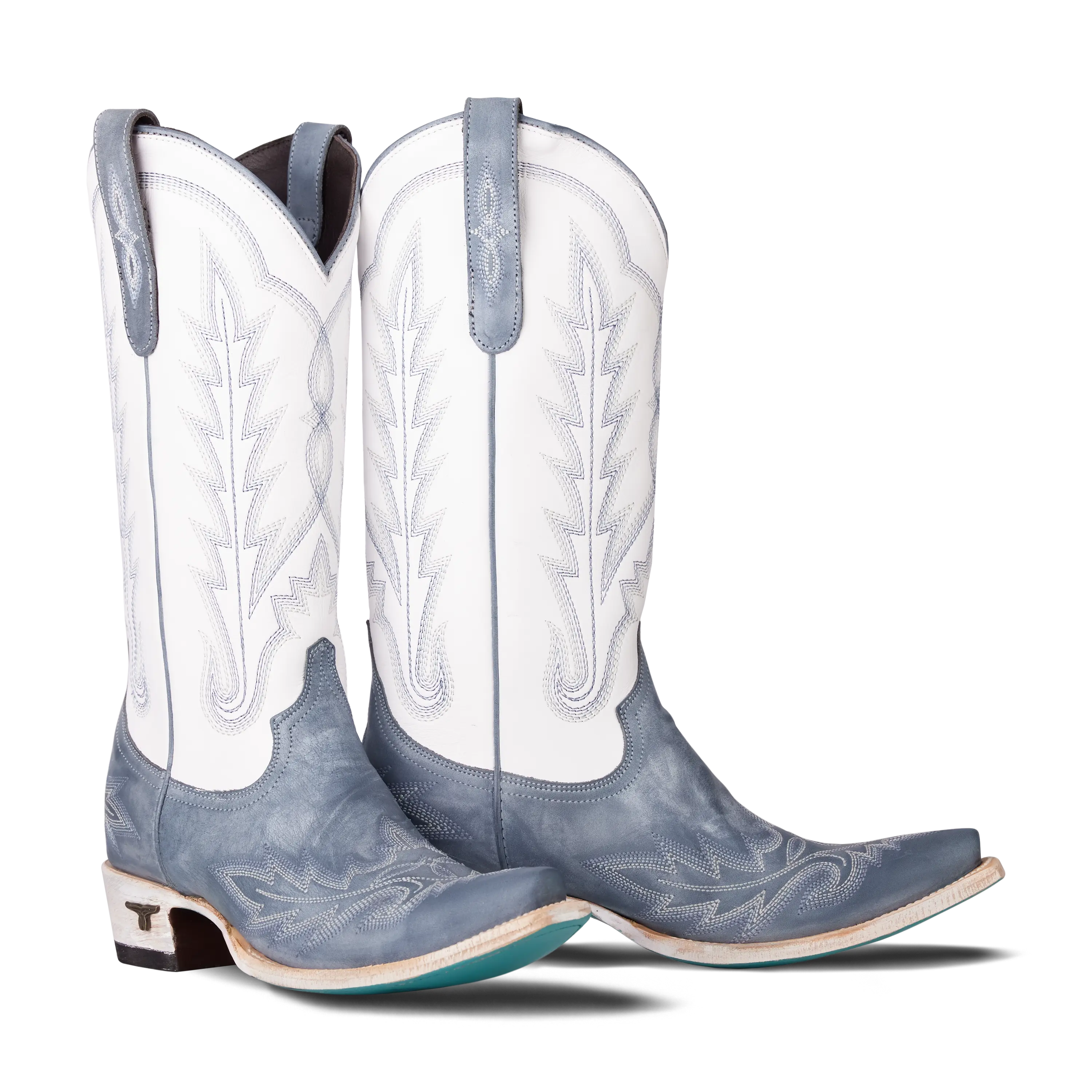 Lexington Boot - Washed Denim/Matte White