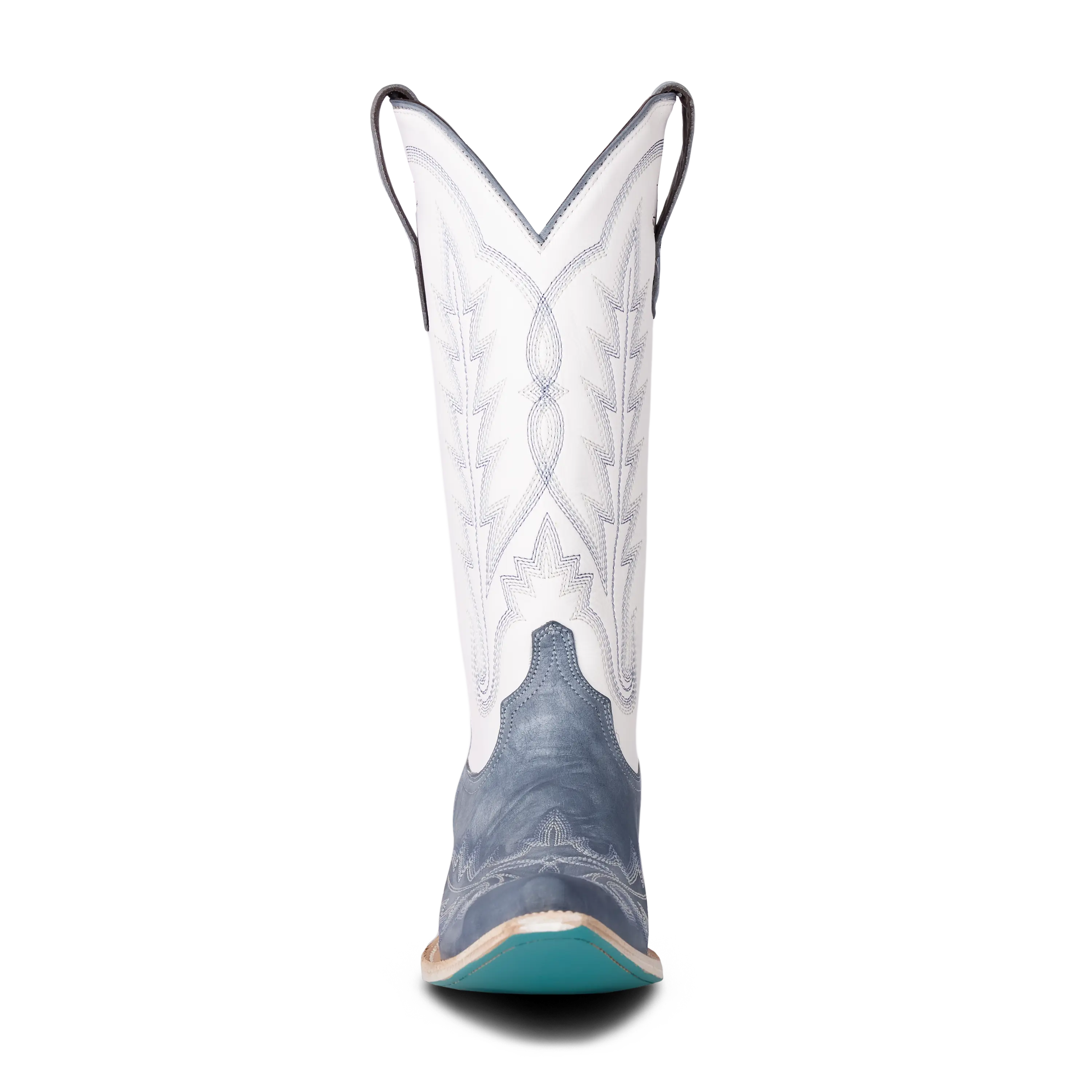 Lexington Boot - Washed Denim/Matte White