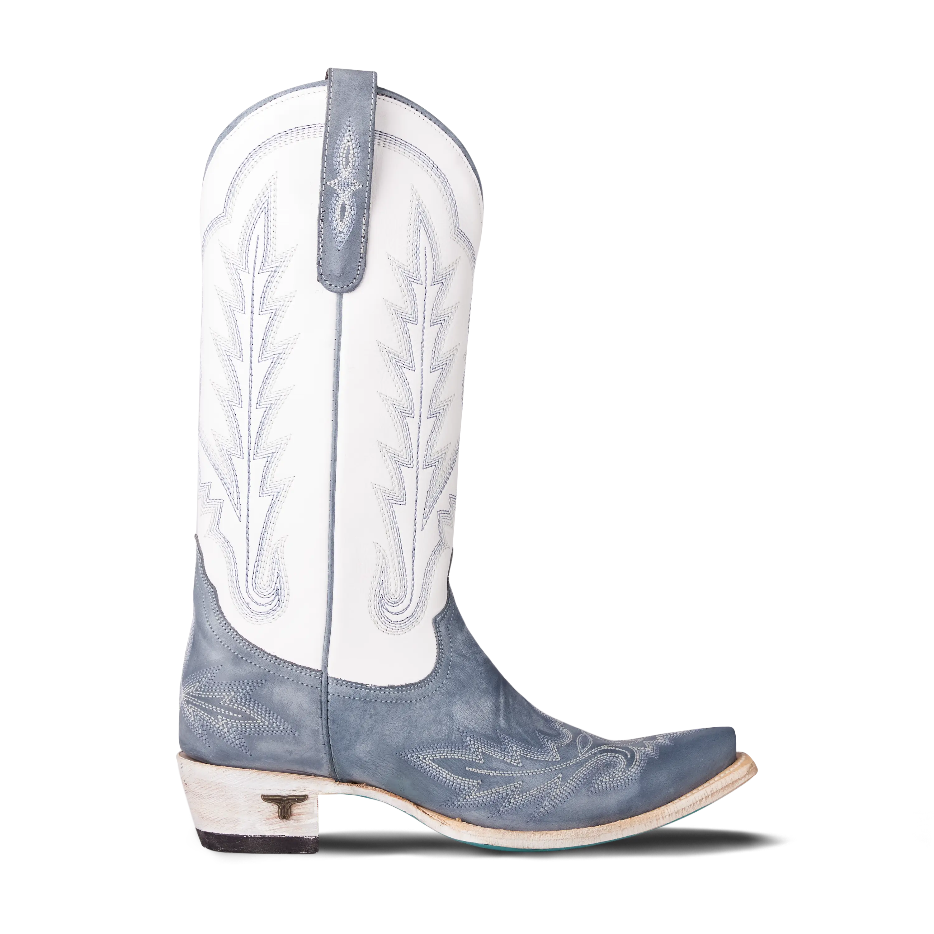 Lexington Boot - Washed Denim/Matte White