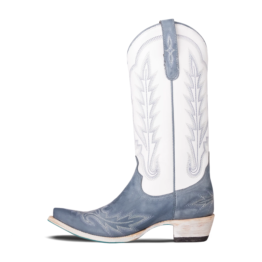 Lexington Boot - Washed Denim/Matte White