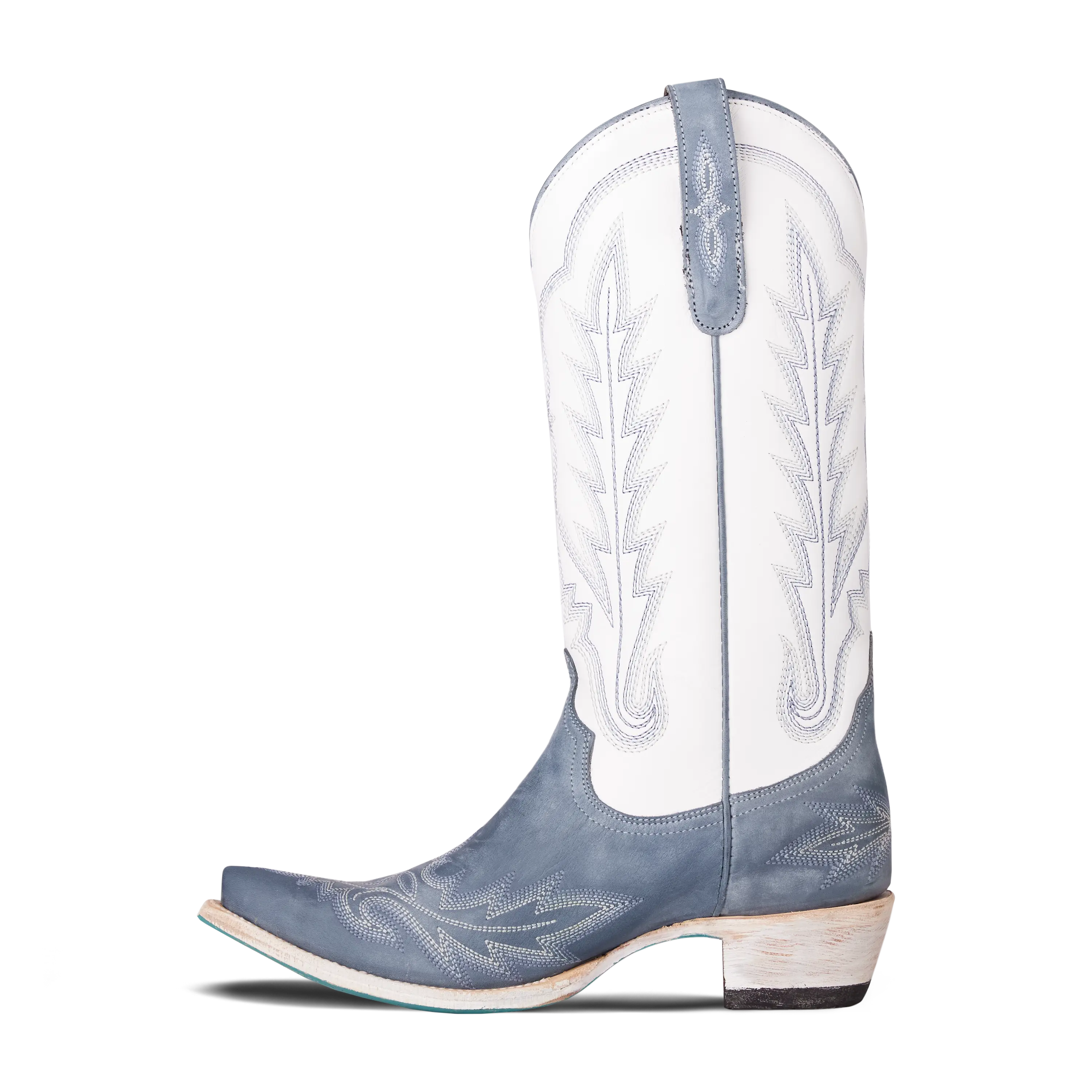 Lexington Boot - Washed Denim/Matte White